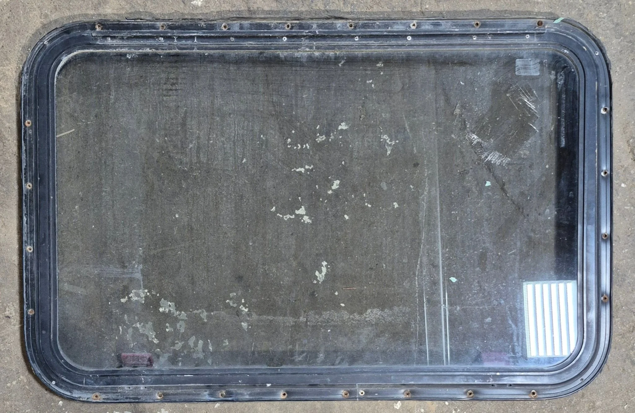 Used Black Radius Emergency Opening Window : 36 3/4 x 23 1/2 x 1 1/2" D