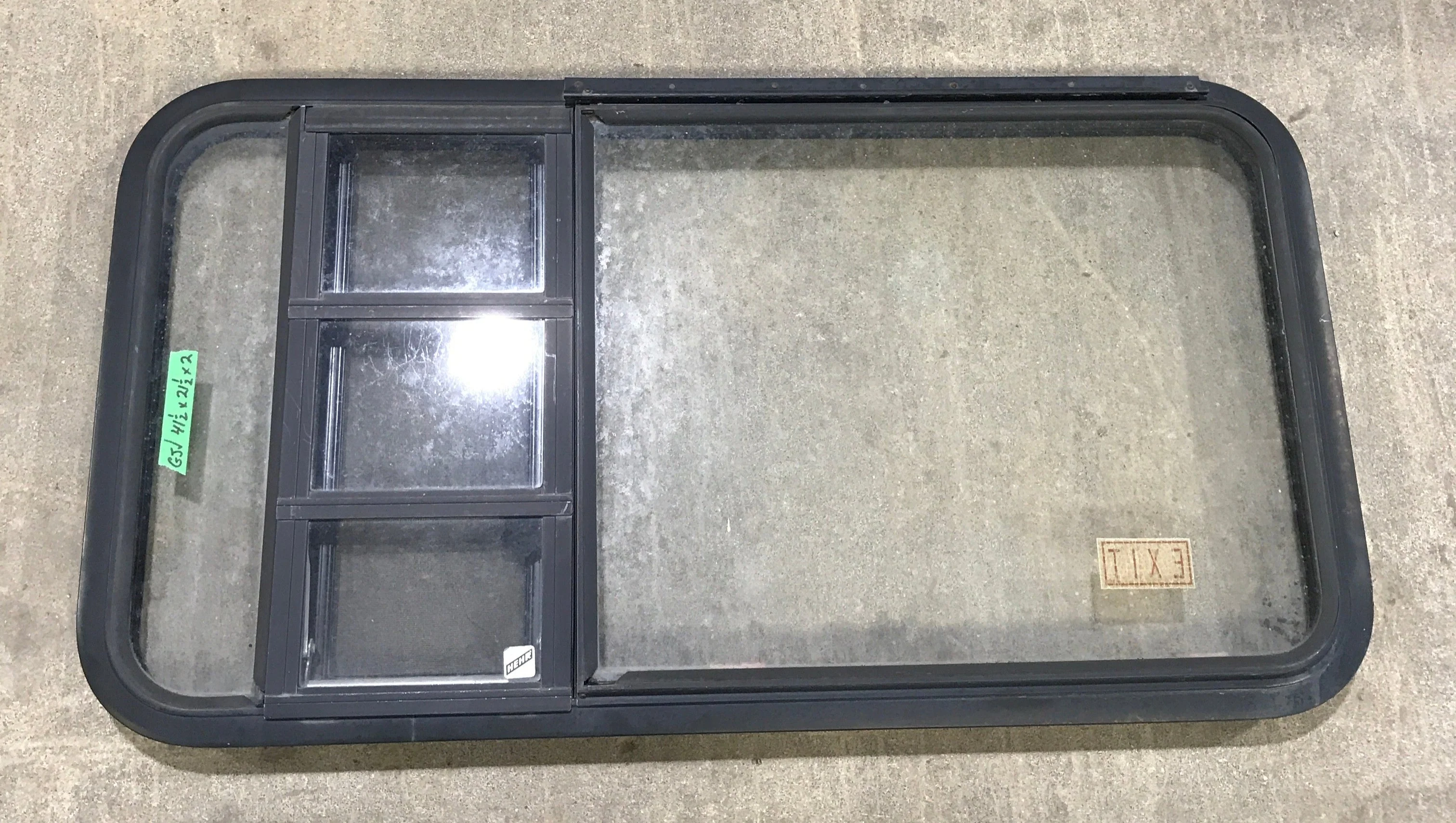 Used Black Radius Emergency Opening Window : 41 1/2" W x 21 1/2" H x 2" D