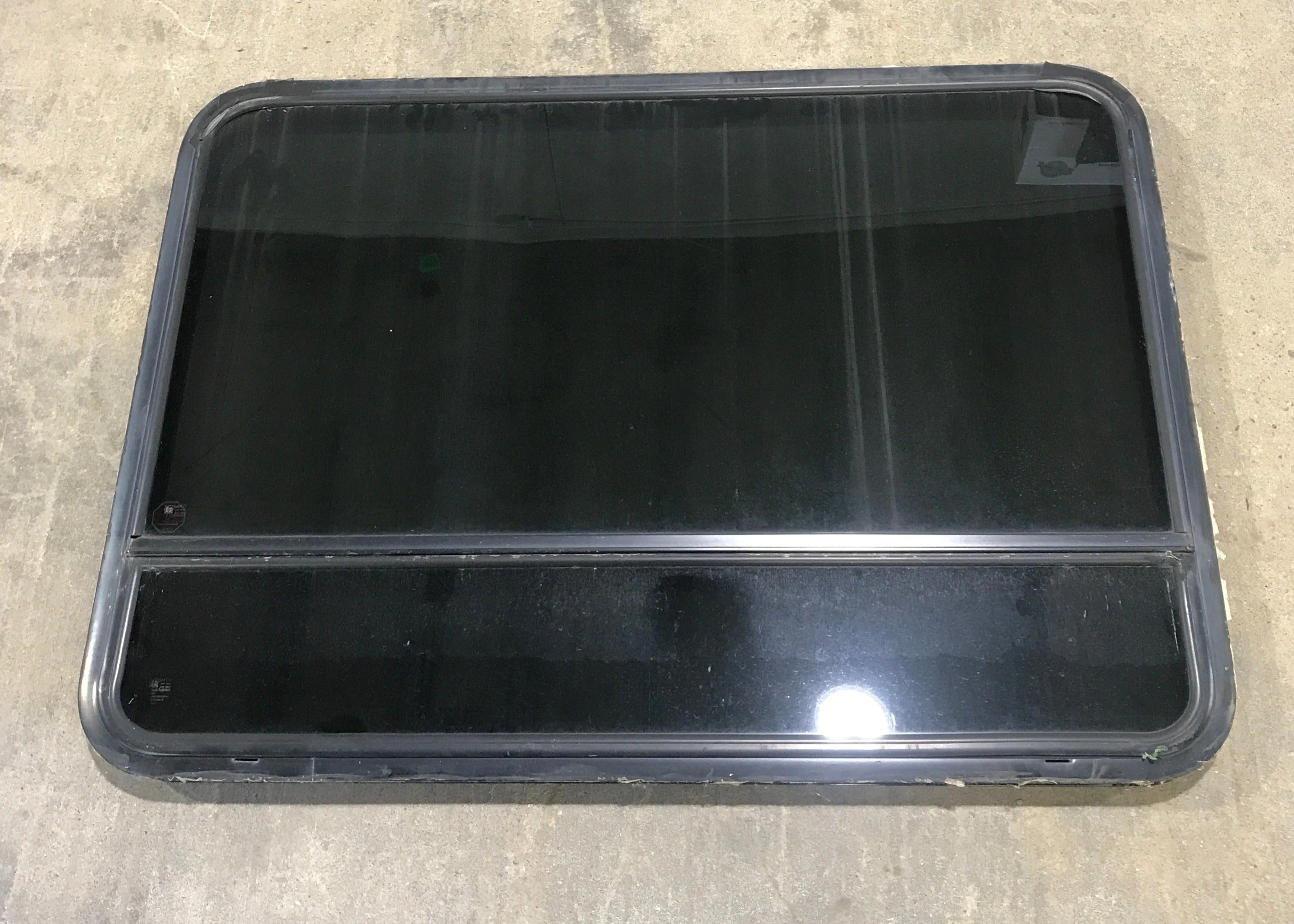 Used Black Radius Emergency Opening Window : 47 1/2" W x 34 1/2" H x 2" D