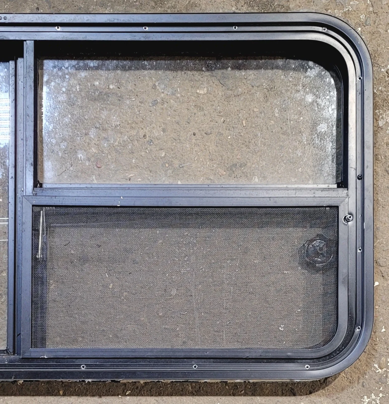 Used Black Radius Emergency Opening Window : 47 1/4" W x 21 1/4" H x 1 7/8" - Image 5