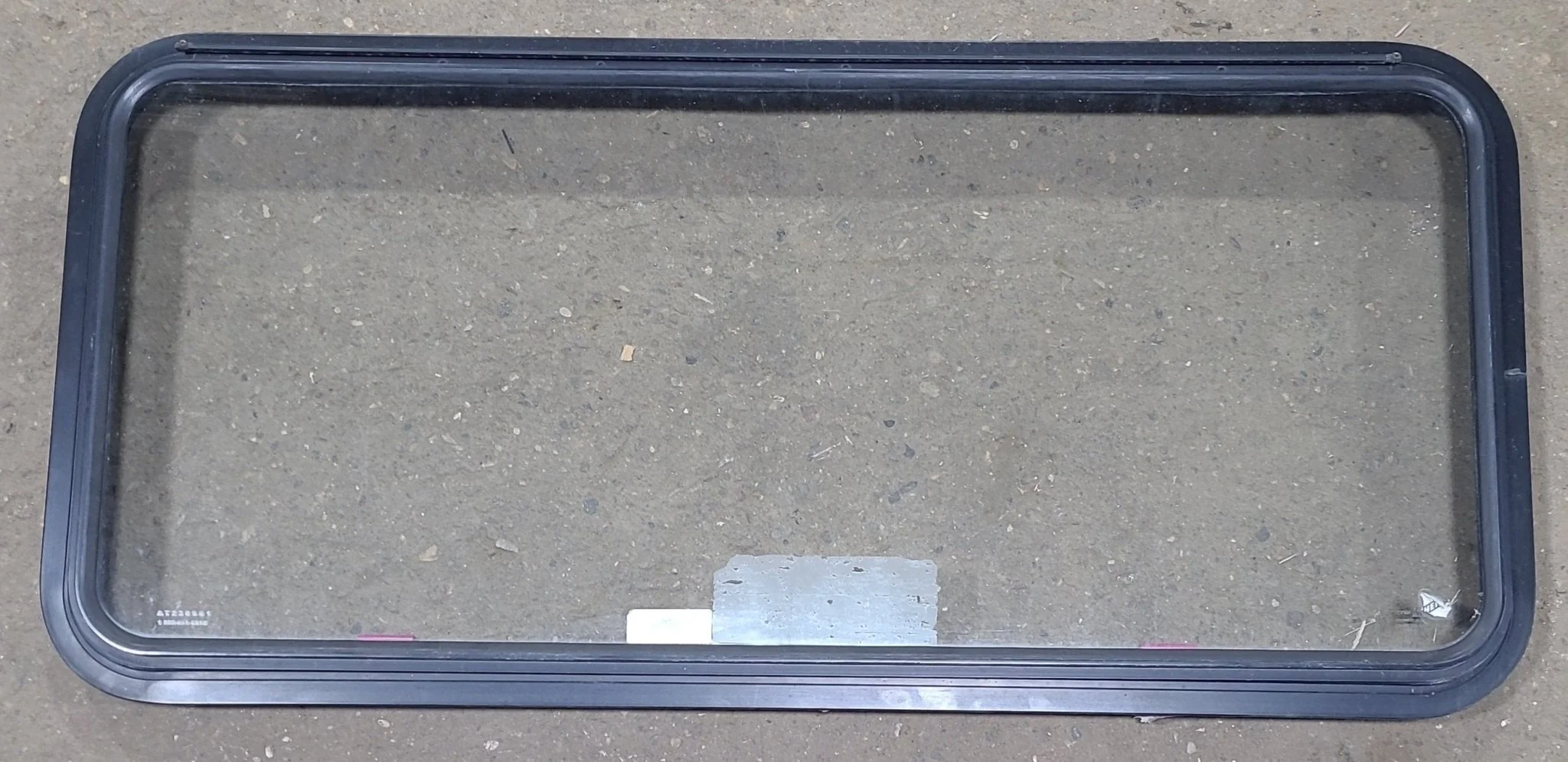 Used Black Radius Emergency Opening Window : 48 1/2" W x 21 3/4" H x 1 3/4" D