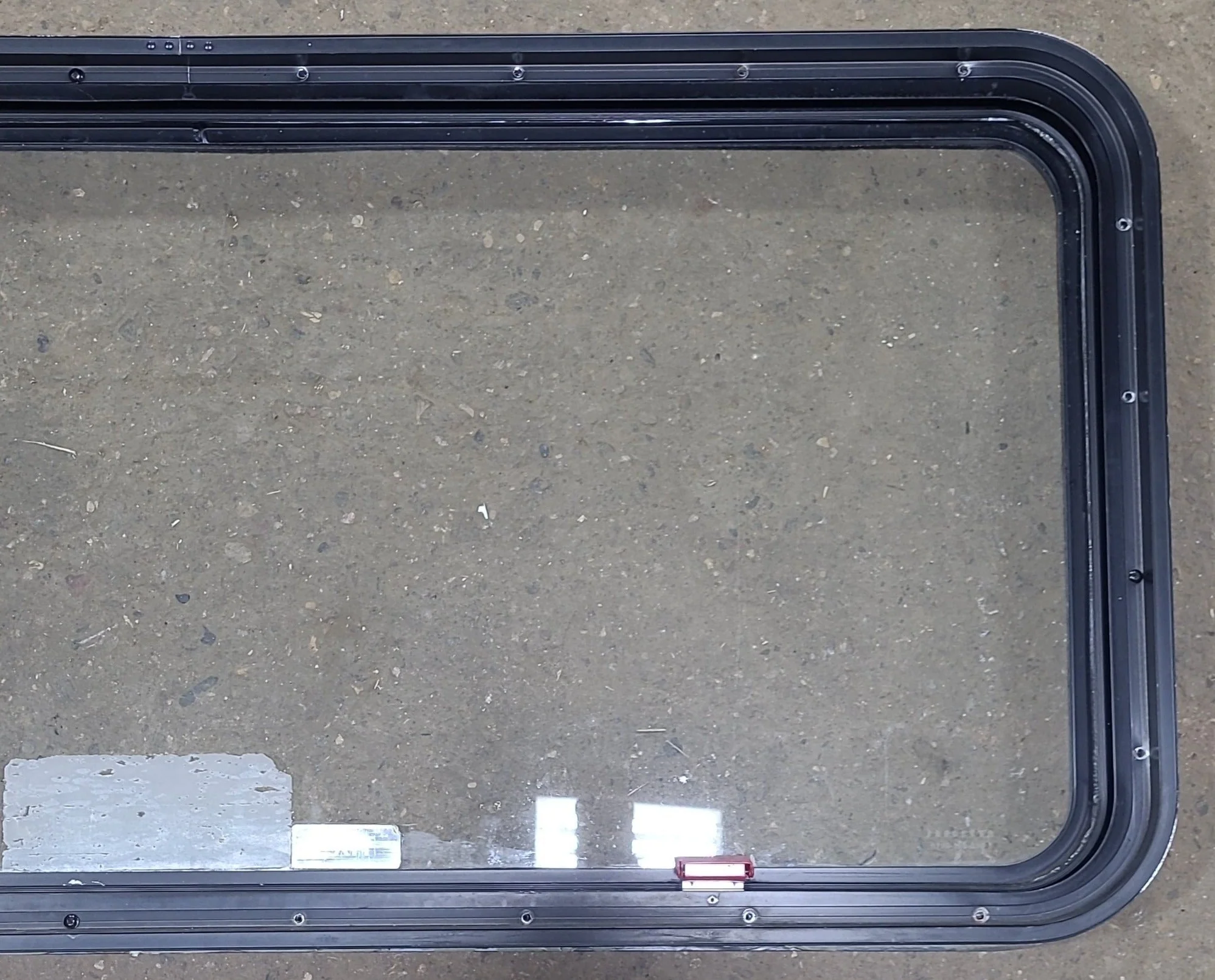 Used Black Radius Emergency Opening Window : 48 1/2" W x 21 3/4" H x 1 3/4" D - Image 6