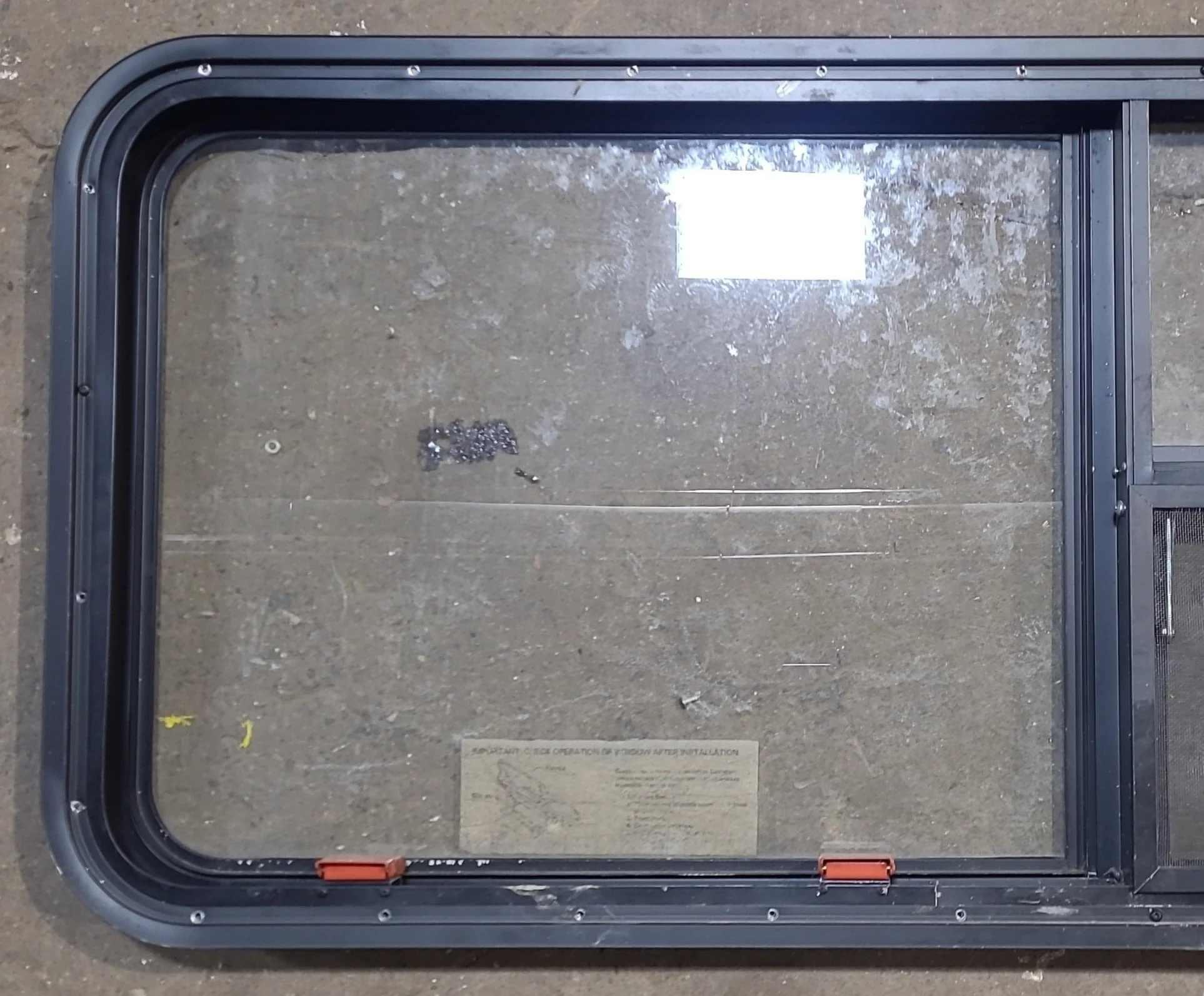 Used Black Radius Emergency Opening Window : 59 1/2" W x 21 1/2" H x 1 7/8" D - Image 6