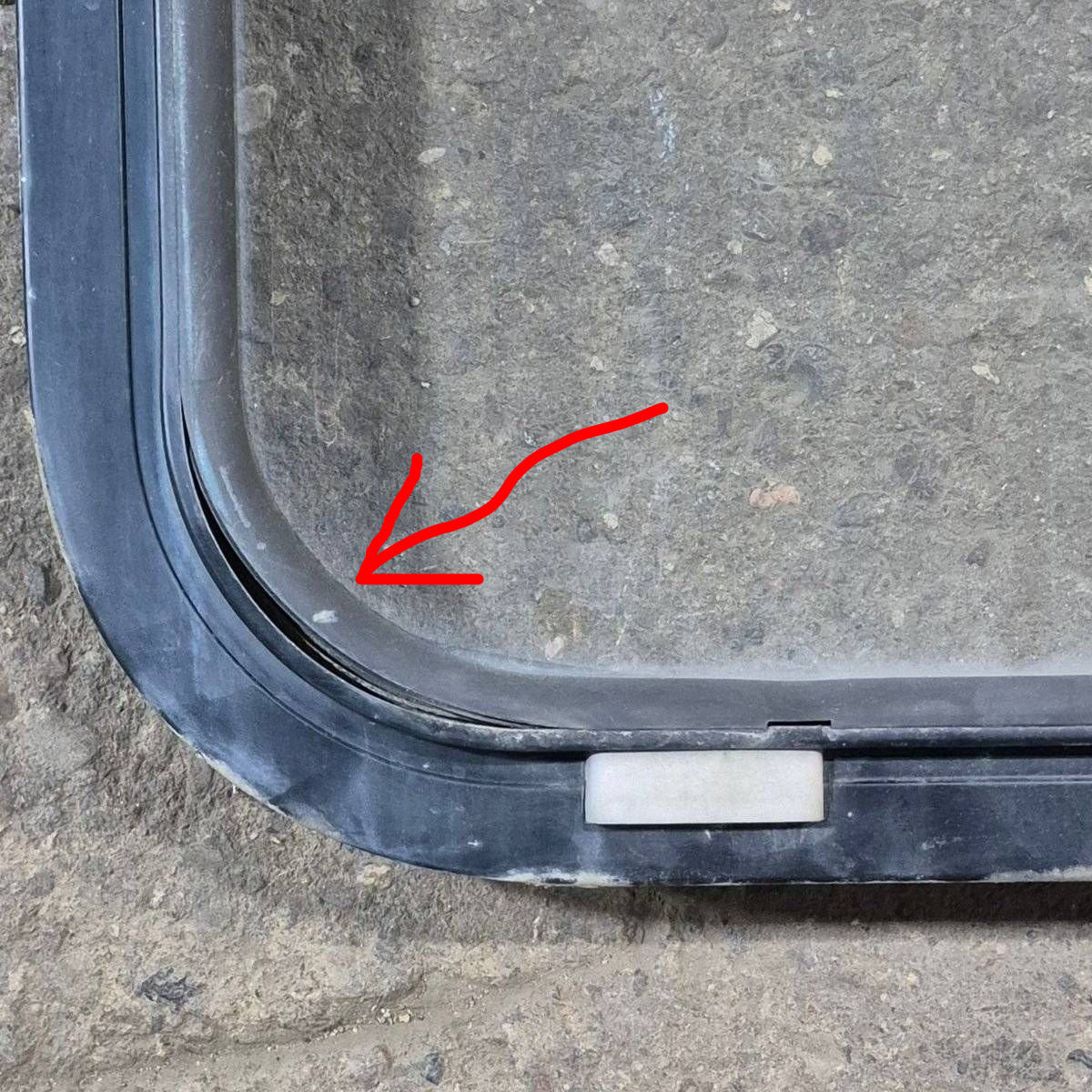 Used Black Radius Emergency Opening Window - 60.25 X 21.75 X 1.75 - Image 3