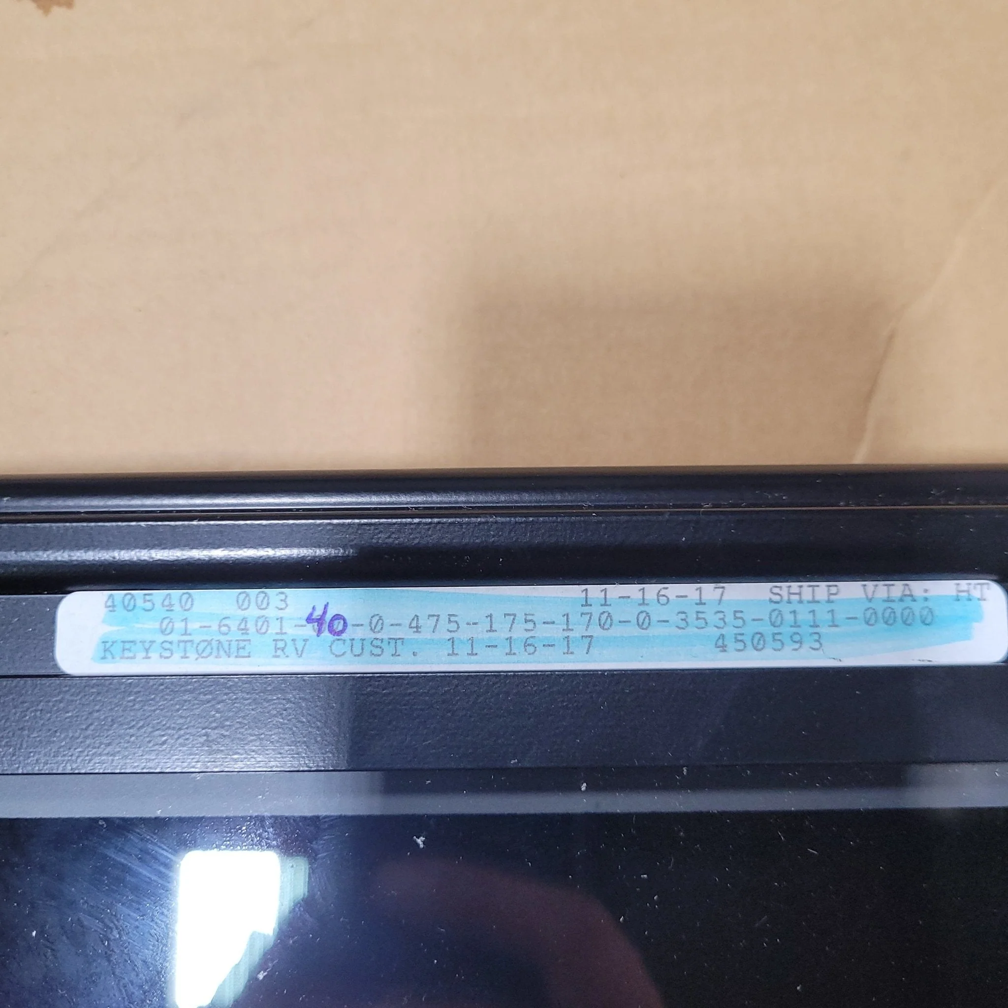 Used Black Radius Frameless Opening Window : 19 1/4" X 19" X  1/2" D - Image 6