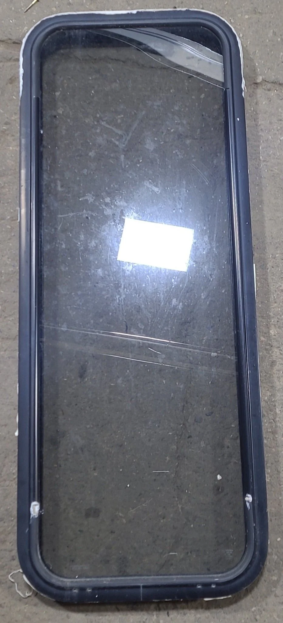Used Black Radius Non Opening Window : 17 1/4" W x 47 1/2" H x 1 7/8" D
