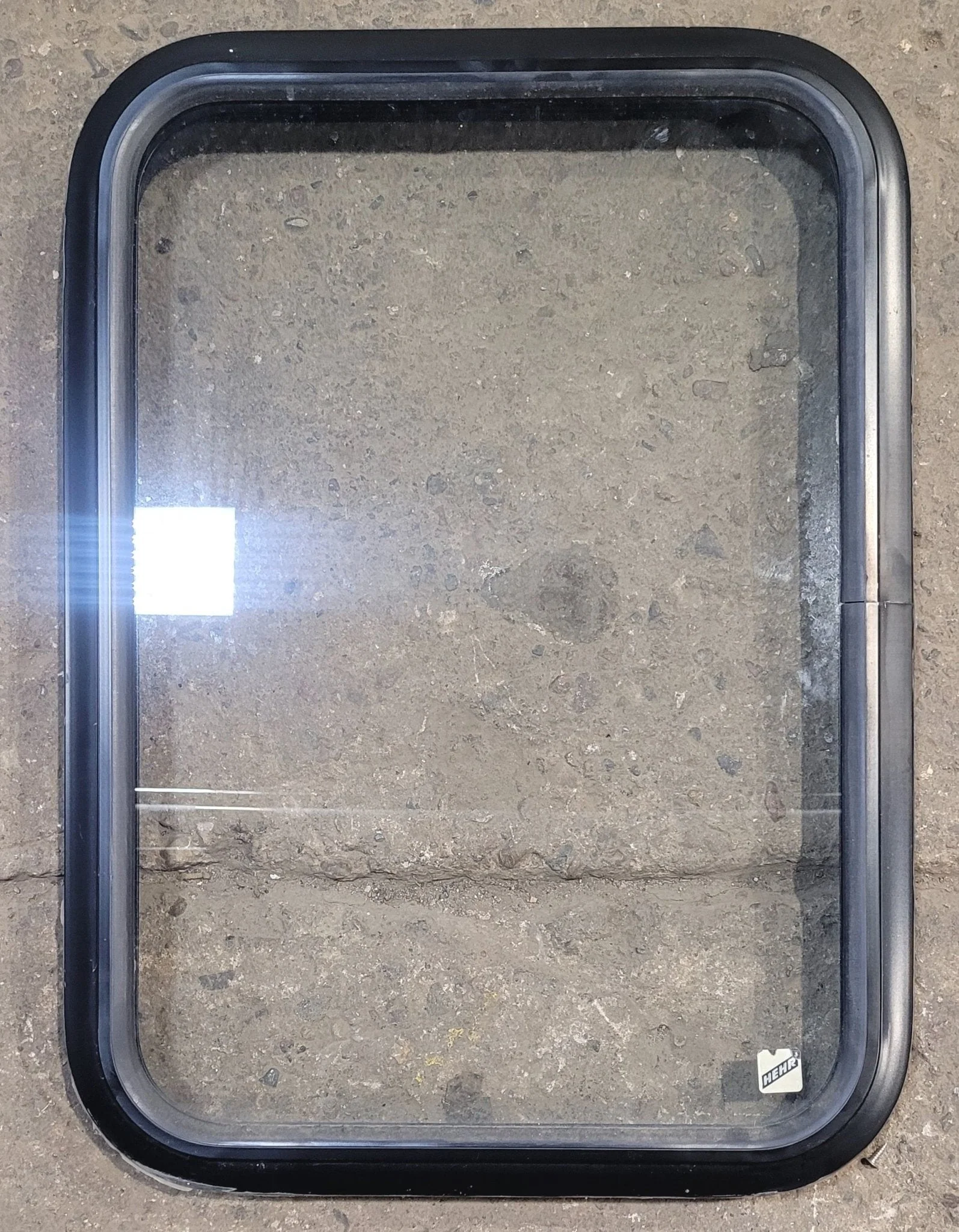 Used Black Radius Non Opening Window : 18 1/4" W x 25 3/4" H x 1 3/4"