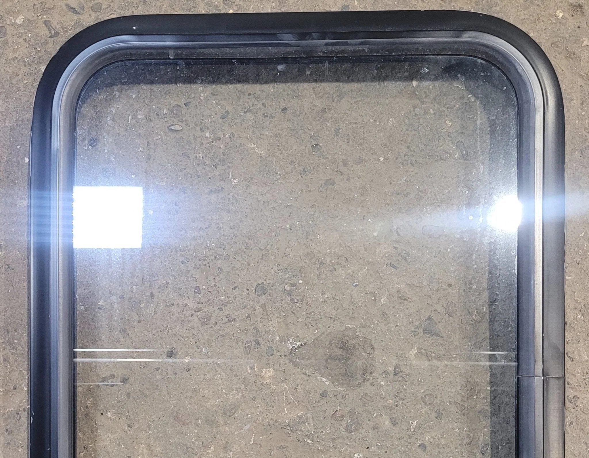 Used Black Radius Non Opening Window : 18 1/4" W x 25 3/4" H x 1 3/4" - Image 2