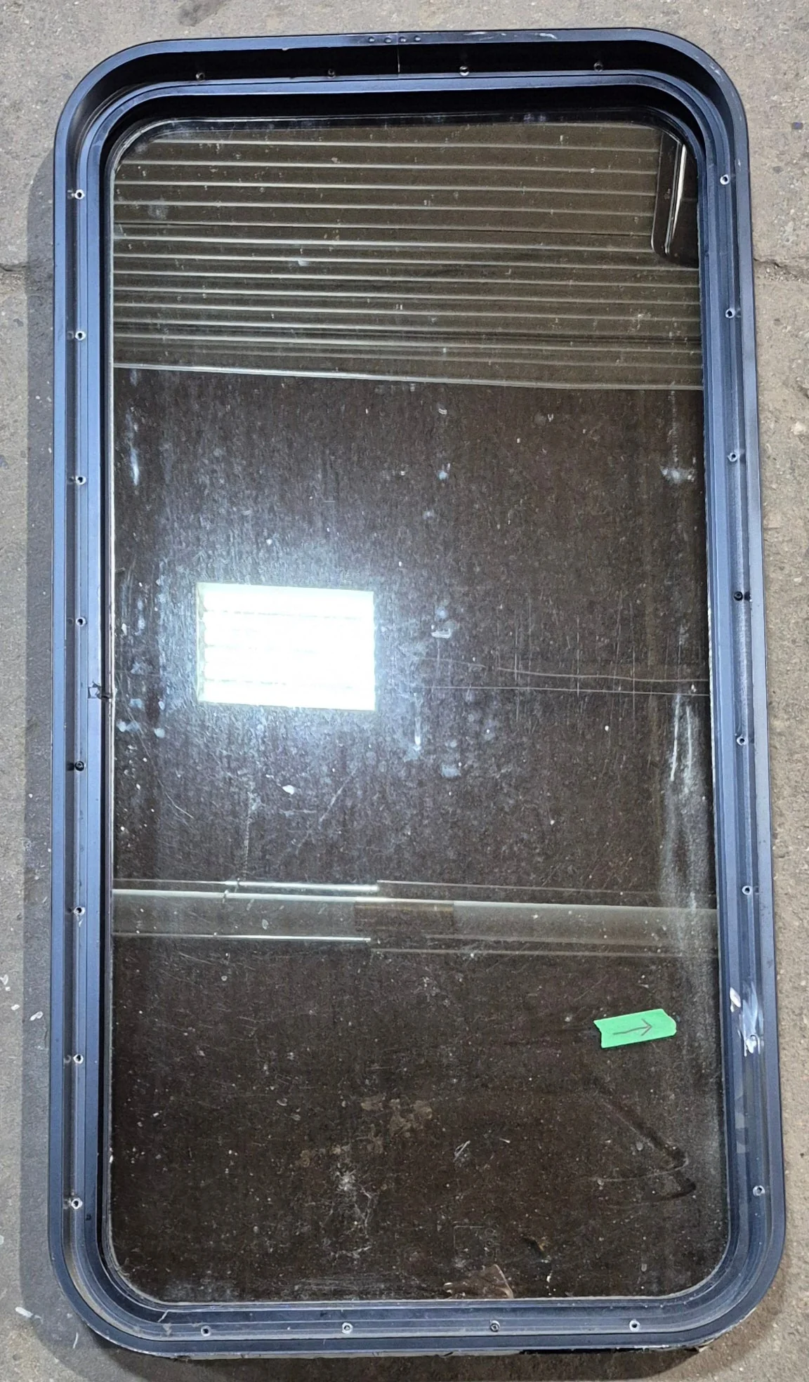 Used Black Radius Non Opening Window : 21 3/4" W x 42 1/4" H x 2" - Image 4