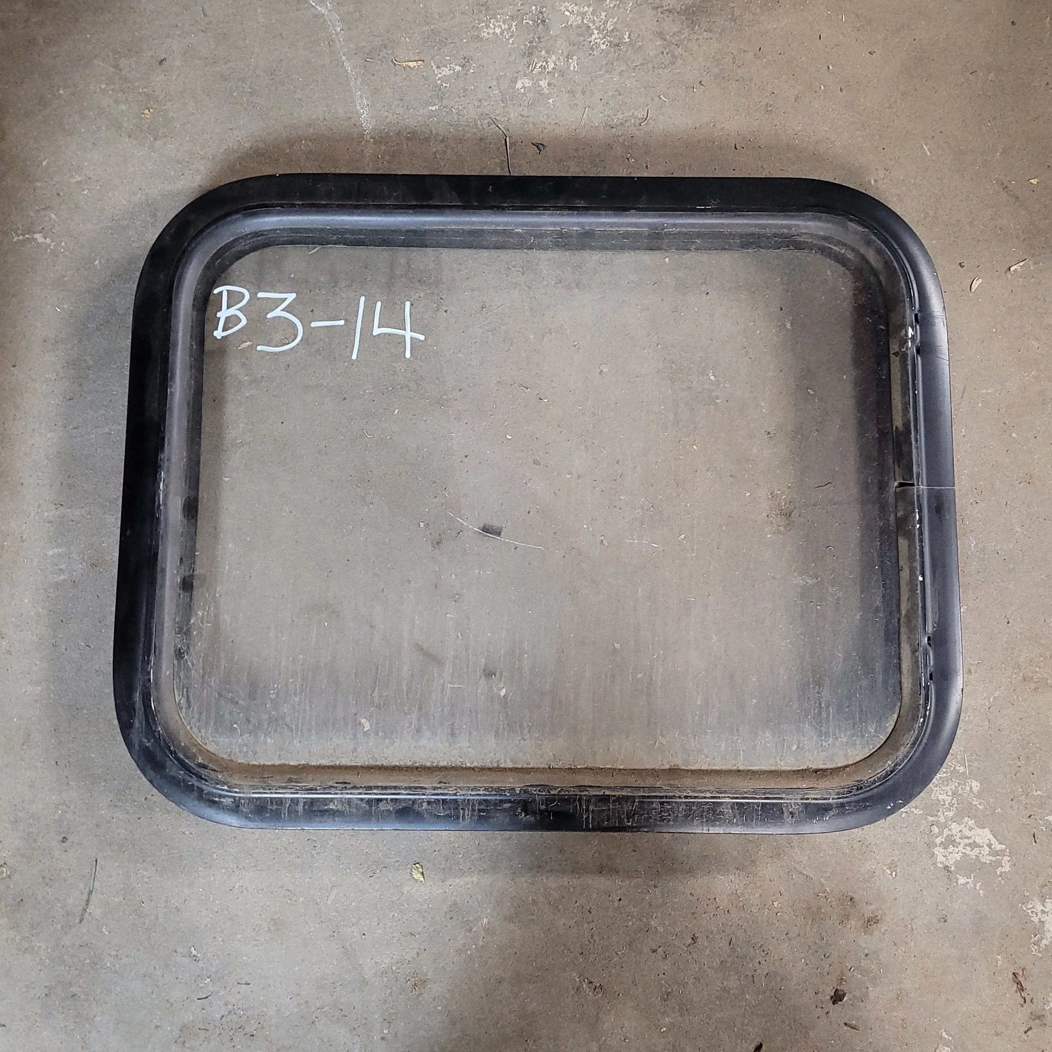 Used Black Radius Non-Opening Window : 22 X 18 7/8 X 2" D