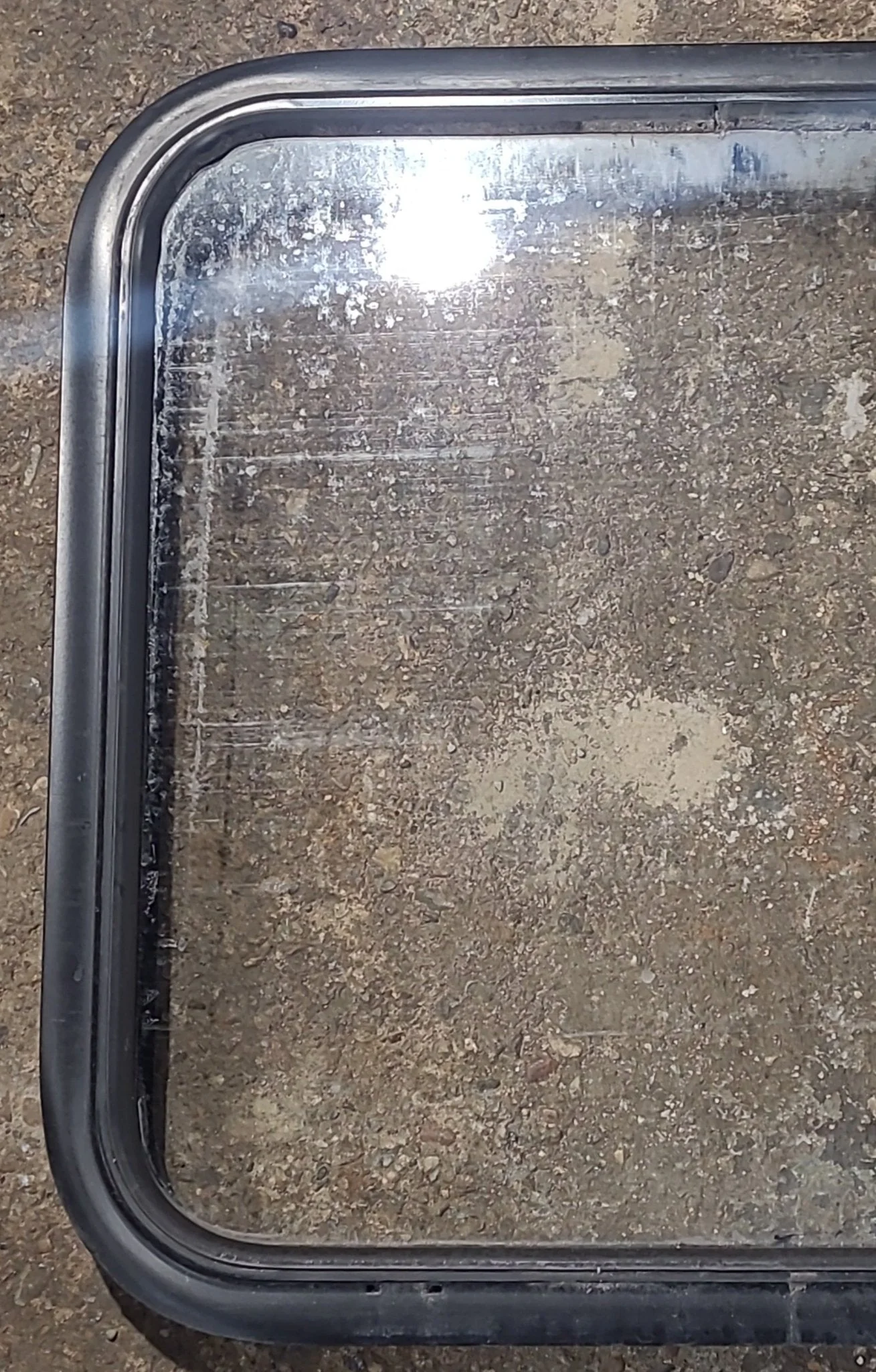 Used Black Radius Non Opening Window : 23 1/2" W x 21 1/2" H x 1 3/4" D - Image 2