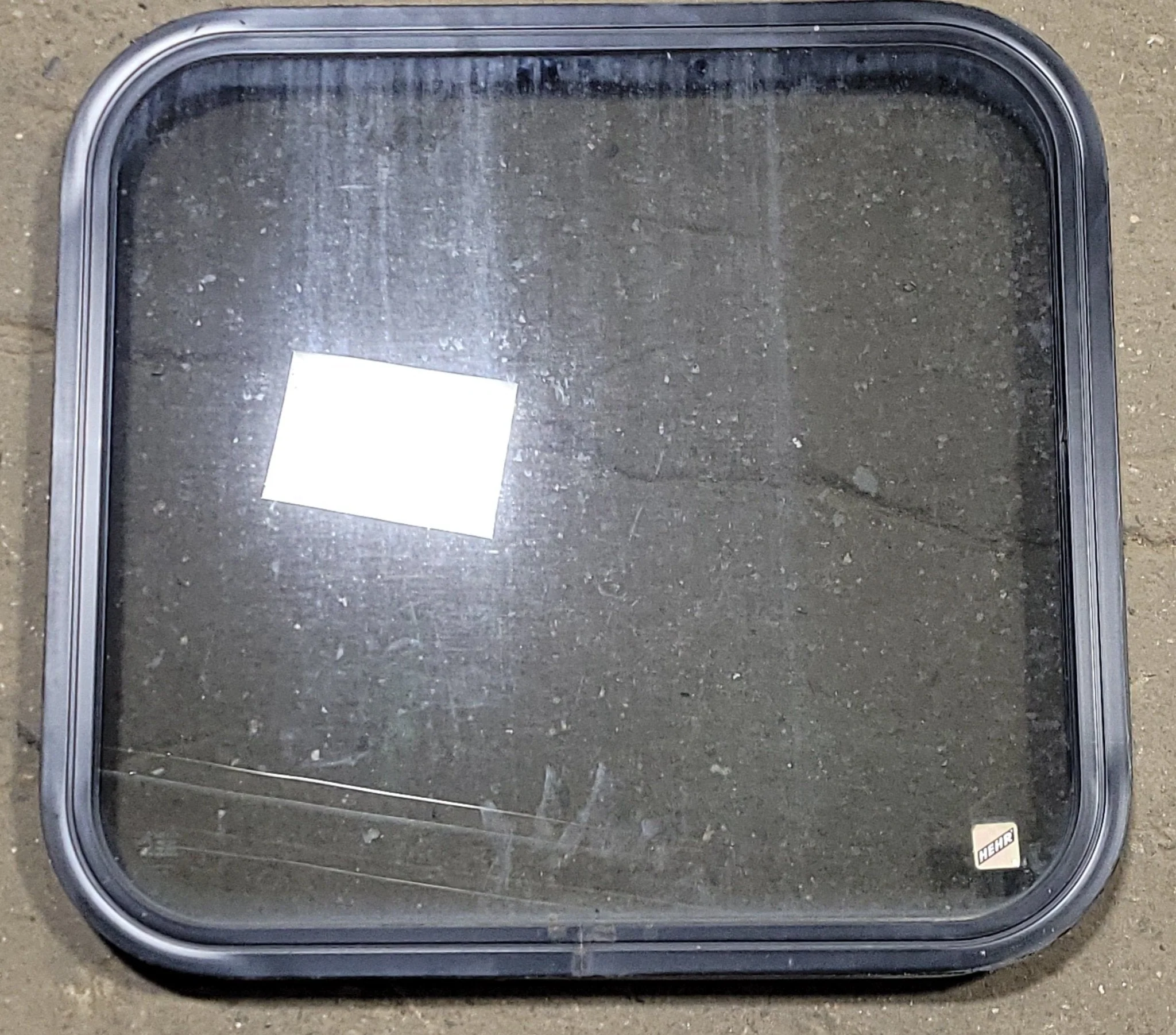 Used Black Radius Non-Opening Window : 23 1/4" W X 21 3/4" H X 1 3/8" D