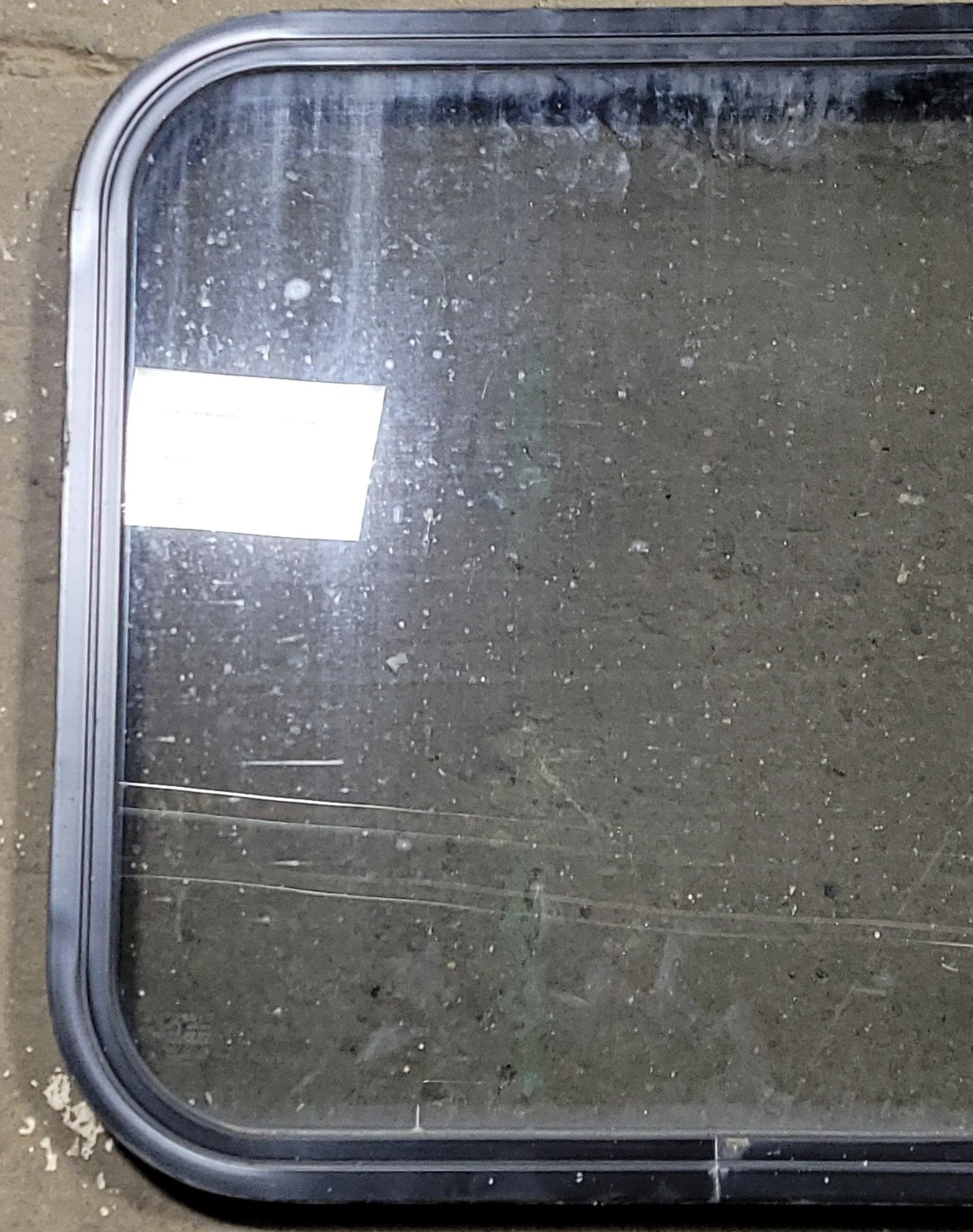 Used Black Radius Non-Opening Window : 23 1/4" W X 21 3/4" H X 1 3/8" D - Image 2