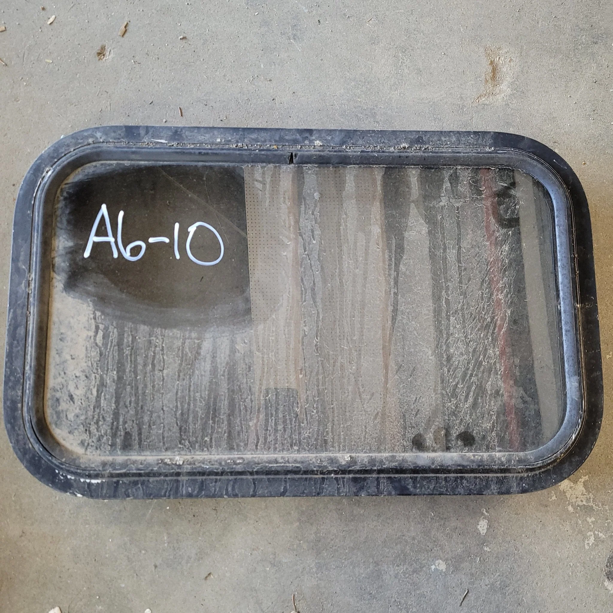 Used Black Radius Non-Opening Window : 24 1/2 X 15 X 2" D