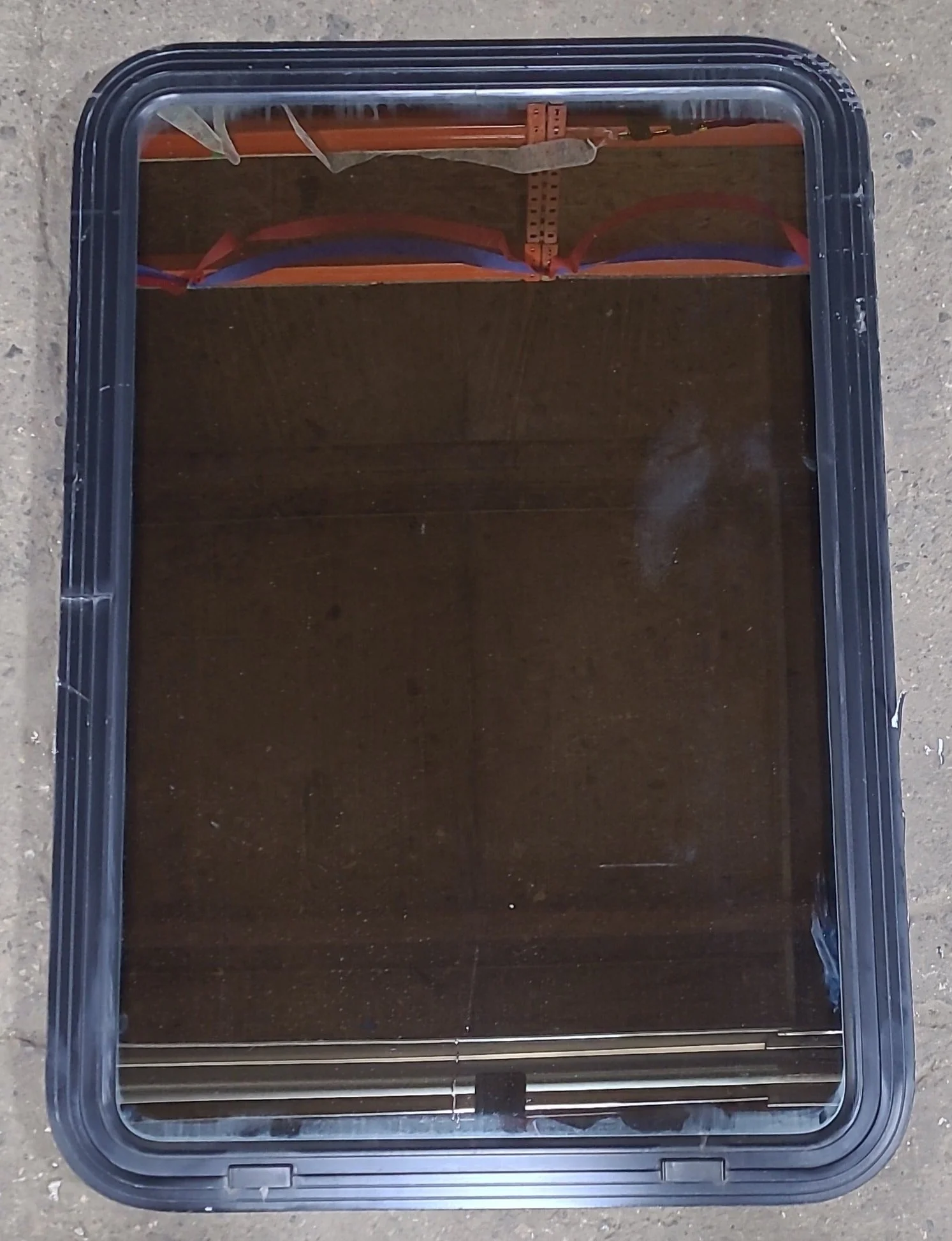 Used Black Radius Non Opening Window : 24 1/4" W x 35 1/2" H x 1 7/8" D