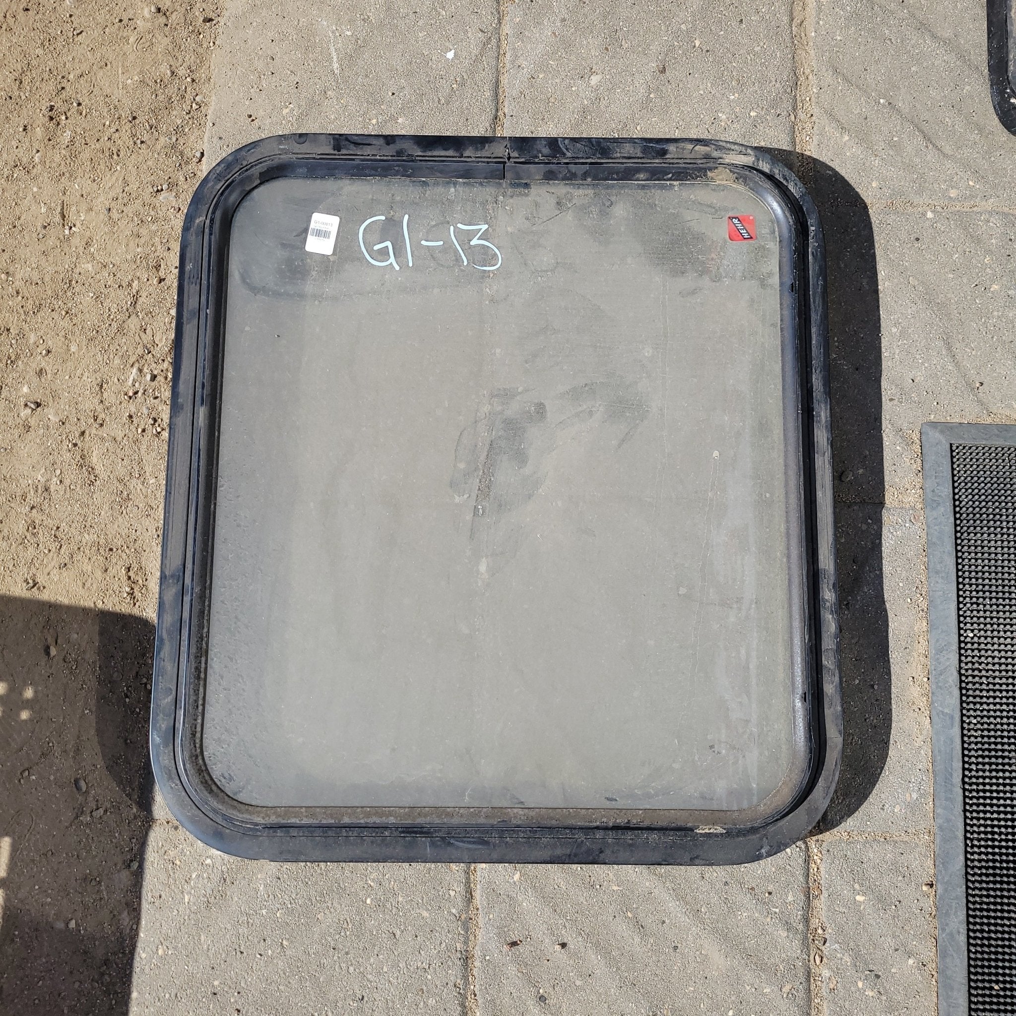 Used Black Radius Non-Opening Window : 24 1/4 X 22 X 2" D