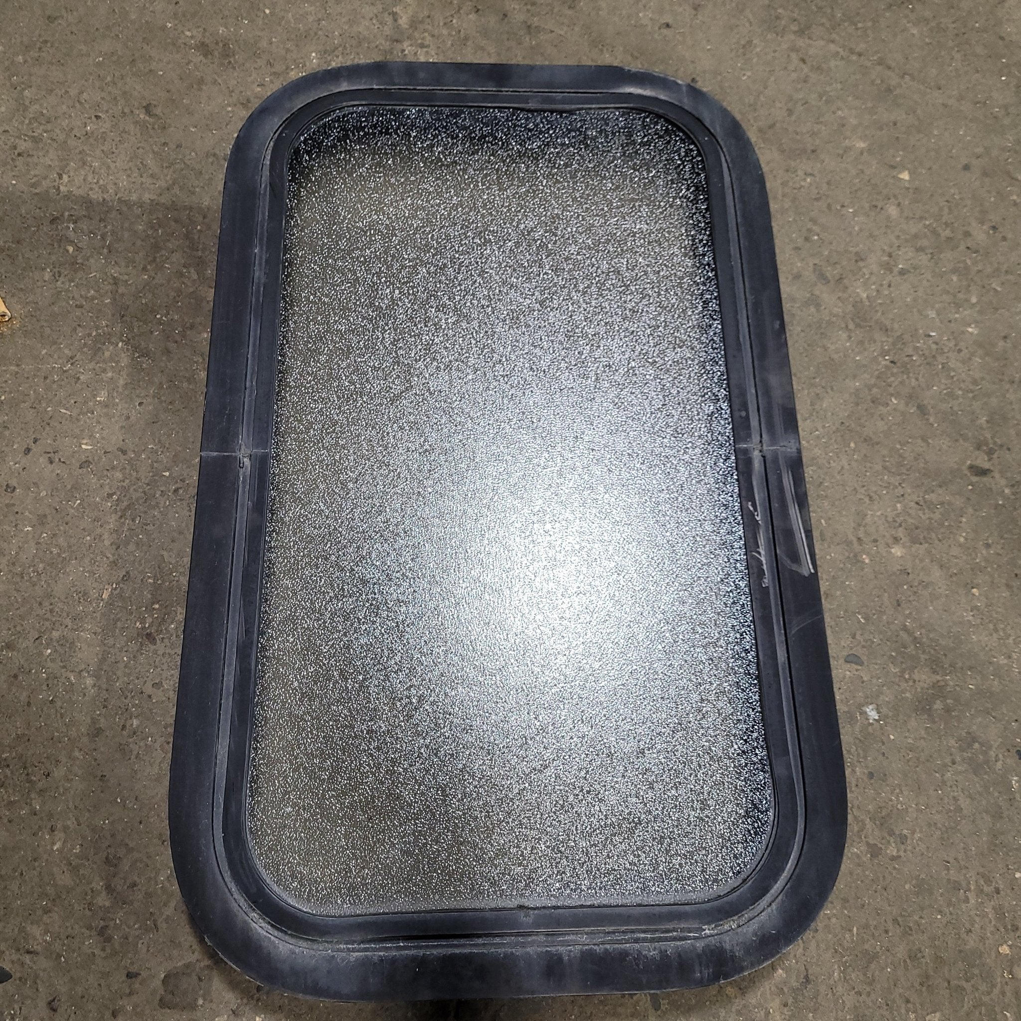 Used Black Radius Non-Opening Window : 24" X 13 3/4" X 2" D