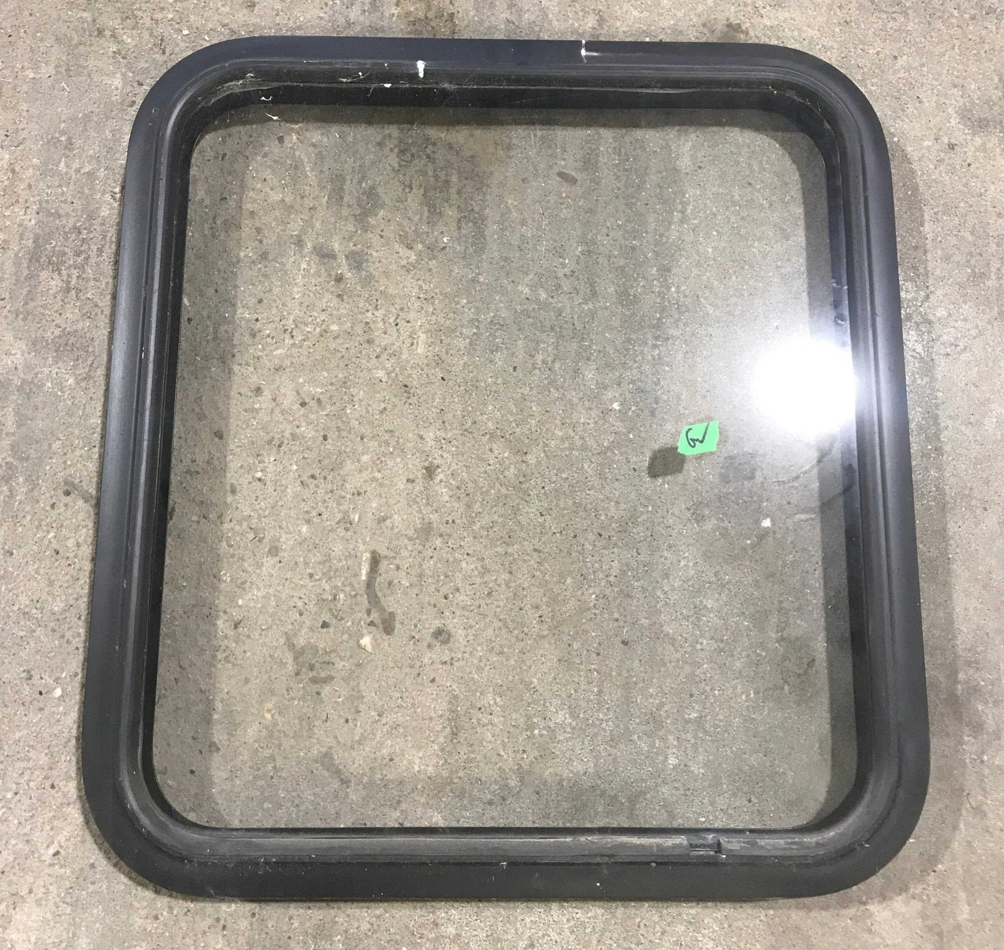 Used Black Radius Non-Opening Window : 25 1/2" W X 23 1/4" H X 2" D