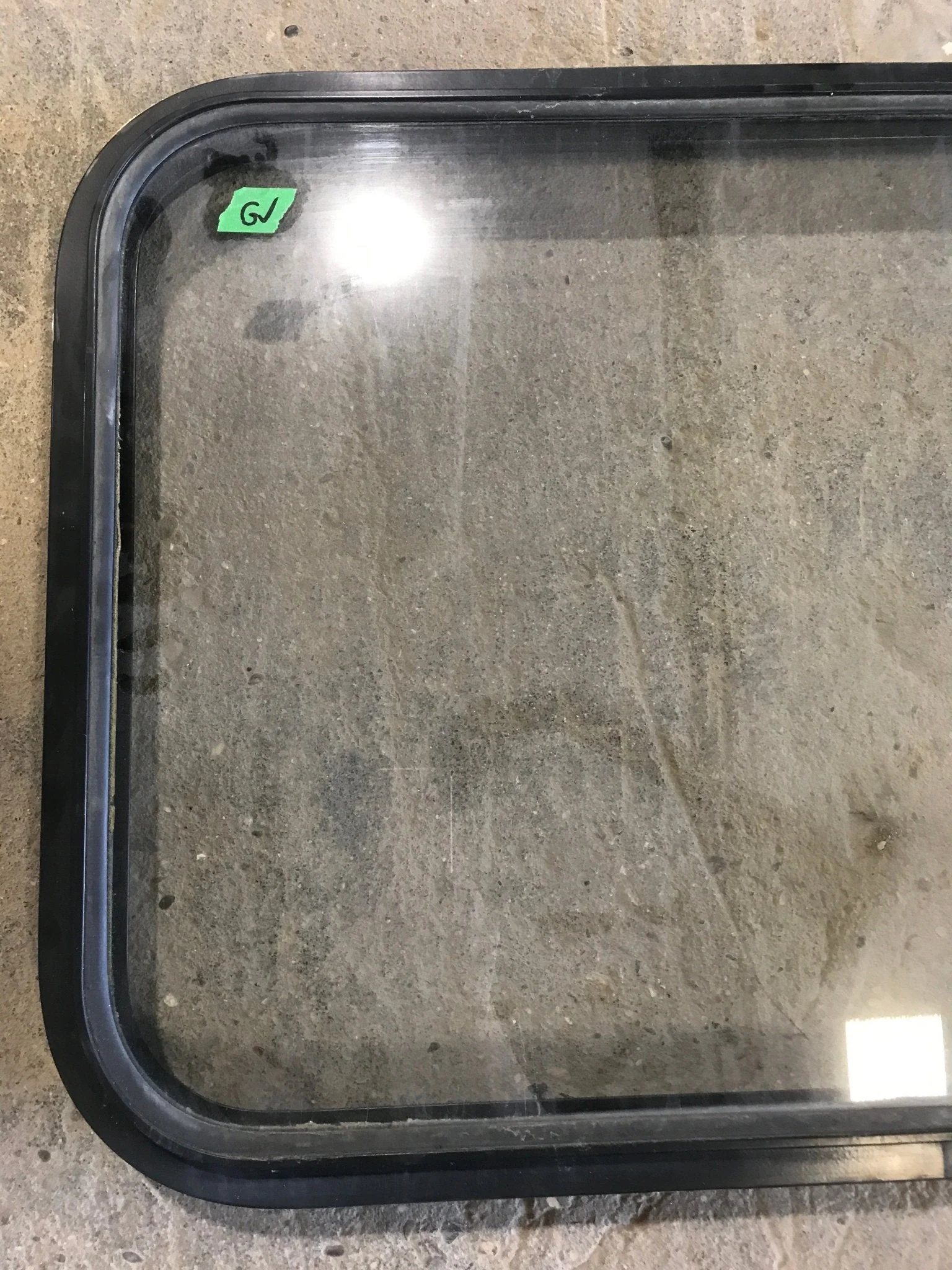 Used Black Radius Non-Opening Window : 32" W X 19 1/2" H X 2" D - Image 2