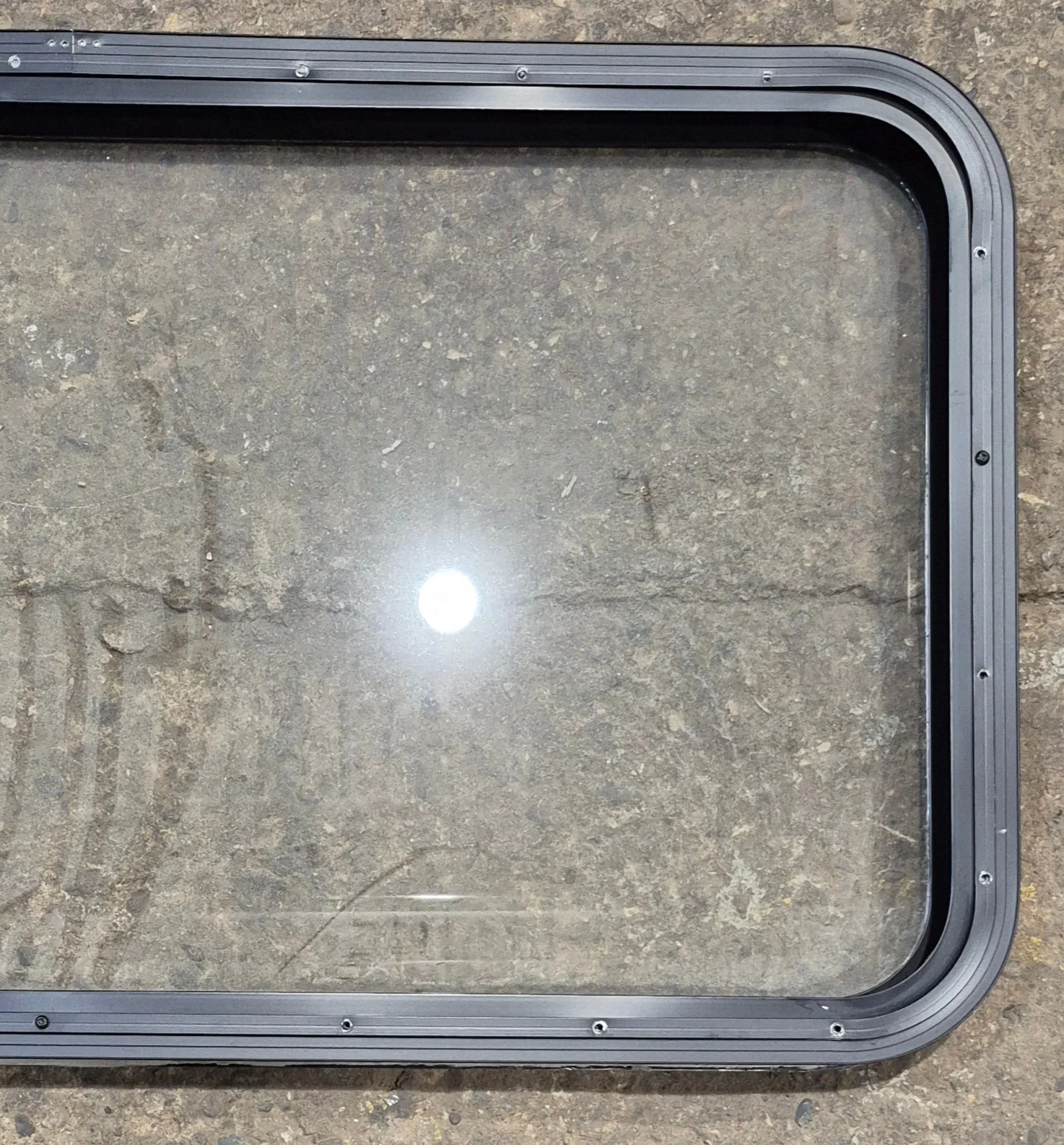 Used Black Radius Non Opening Window : 41 1/2" W x 21 1/2" H x 1 1/2" - Image 6
