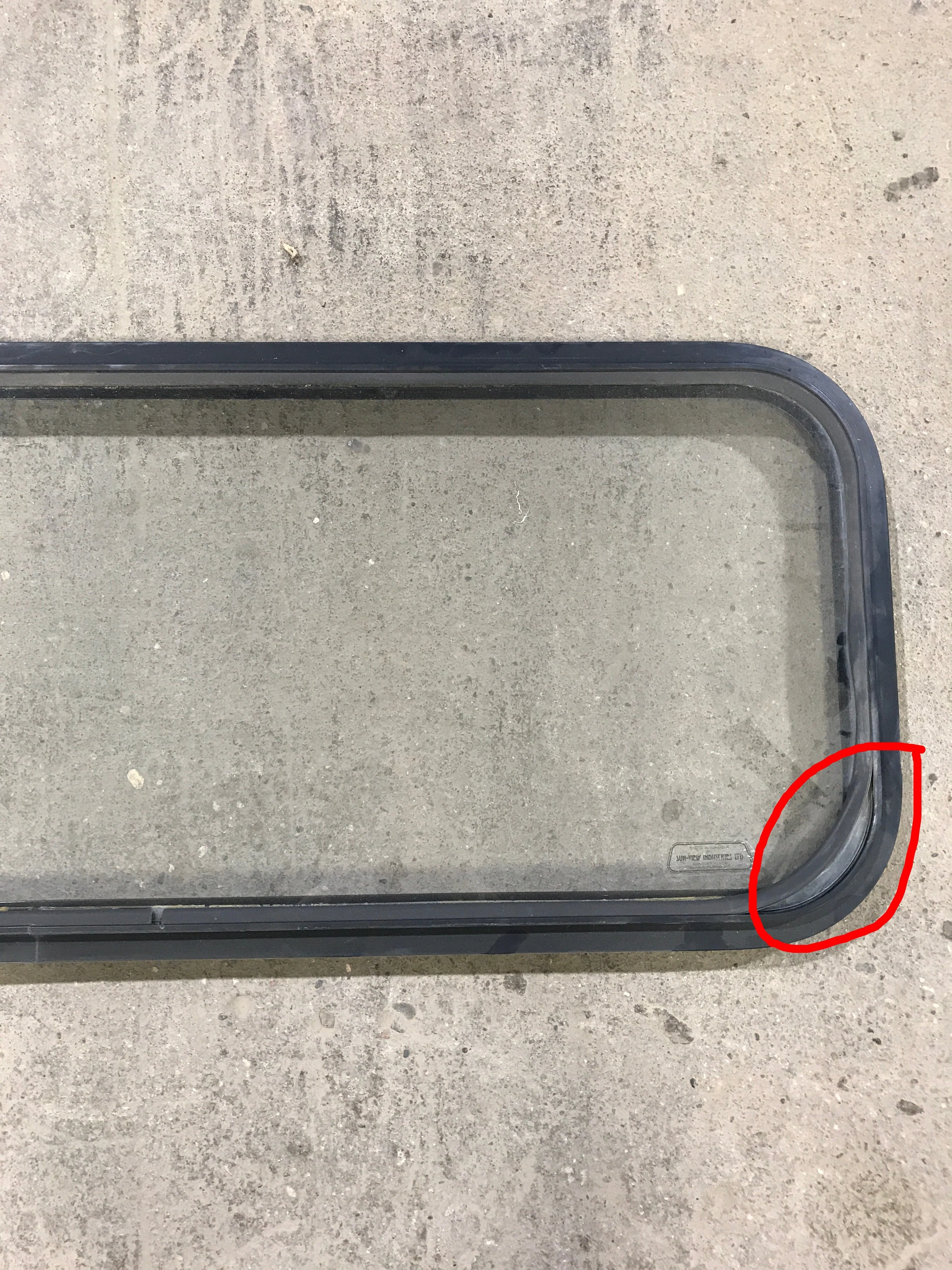 Used Black Radius Non Opening Window : 41 3/4" W x 14 3/4" H x 1 1/2" D - Image 3