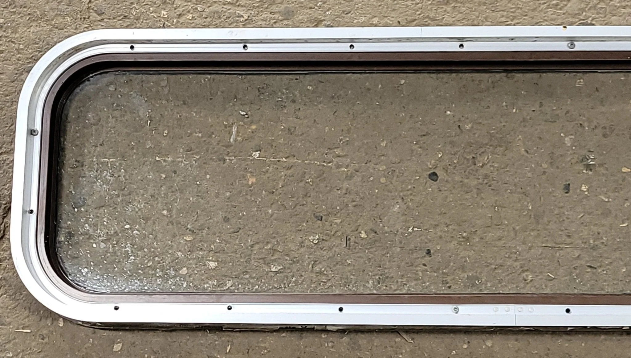 Used Black Radius Non-Opening Window : 42 1/4" W X 12" H X 1 3/4" D - Image 5