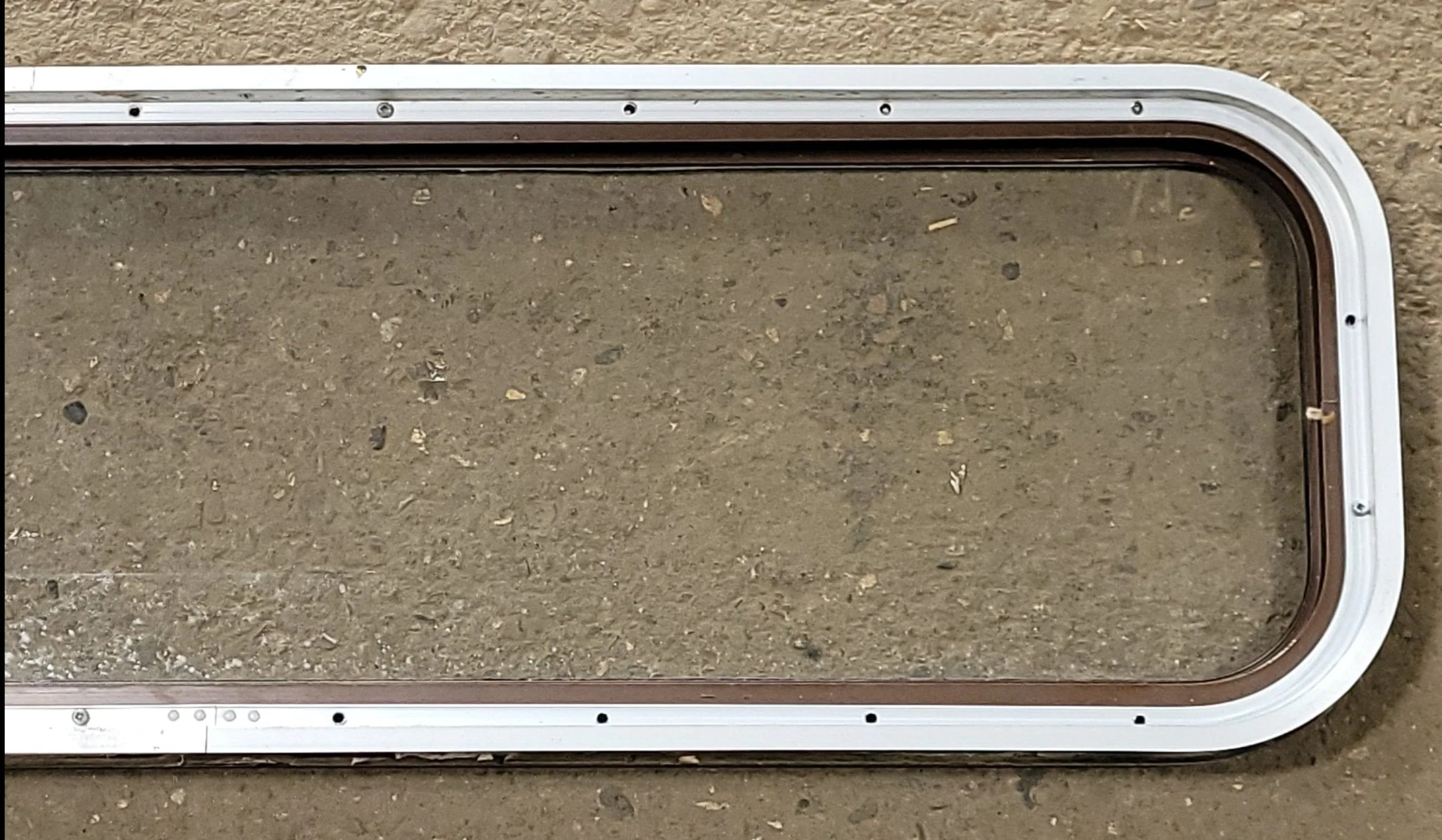 Used Black Radius Non-Opening Window : 42 1/4" W X 12" H X 1 3/4" D - Image 6