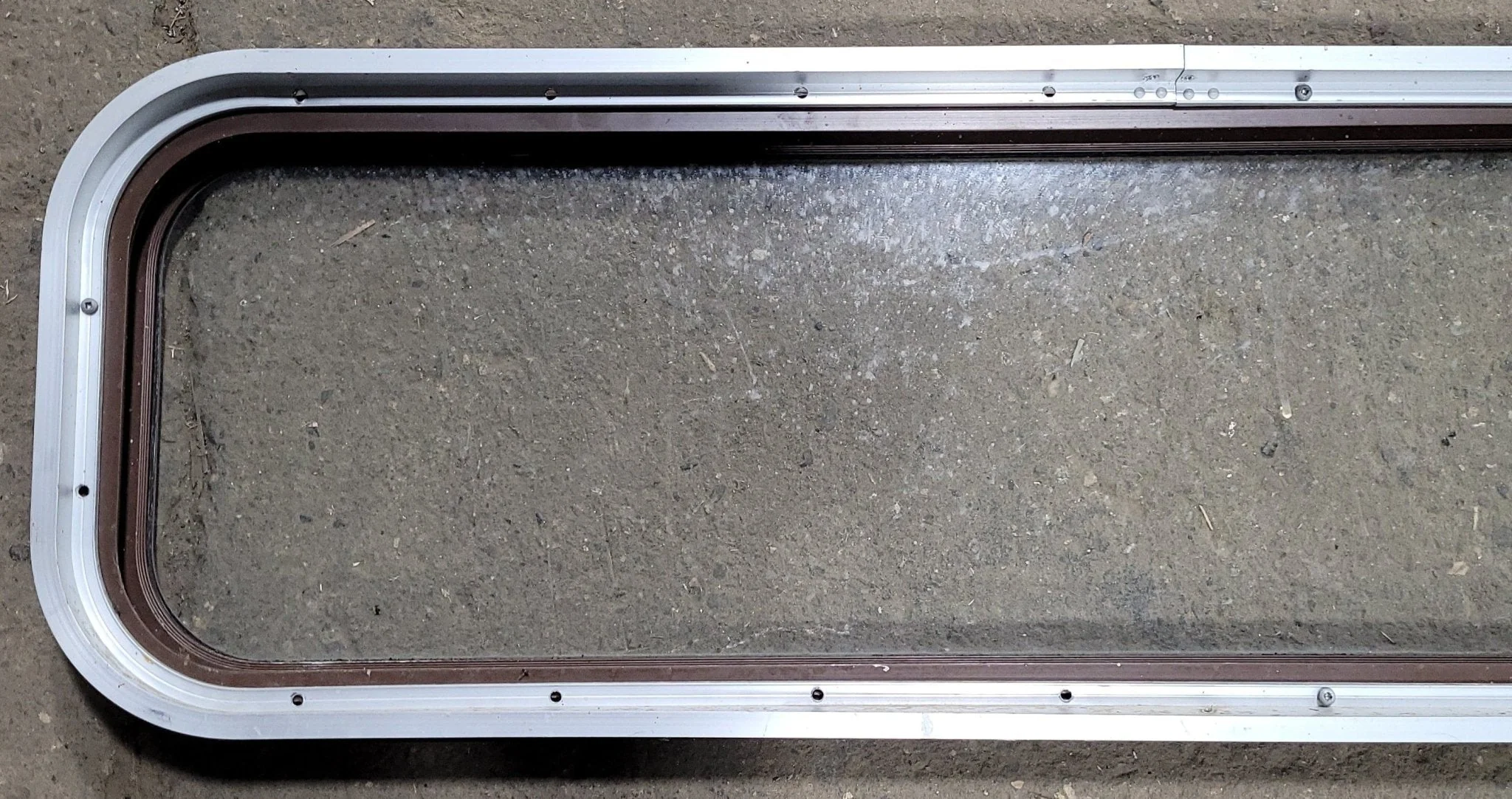 Used Black Radius Non-Opening Window : 42 1/4" W X 12" H X 1 3/4" D - Image 5