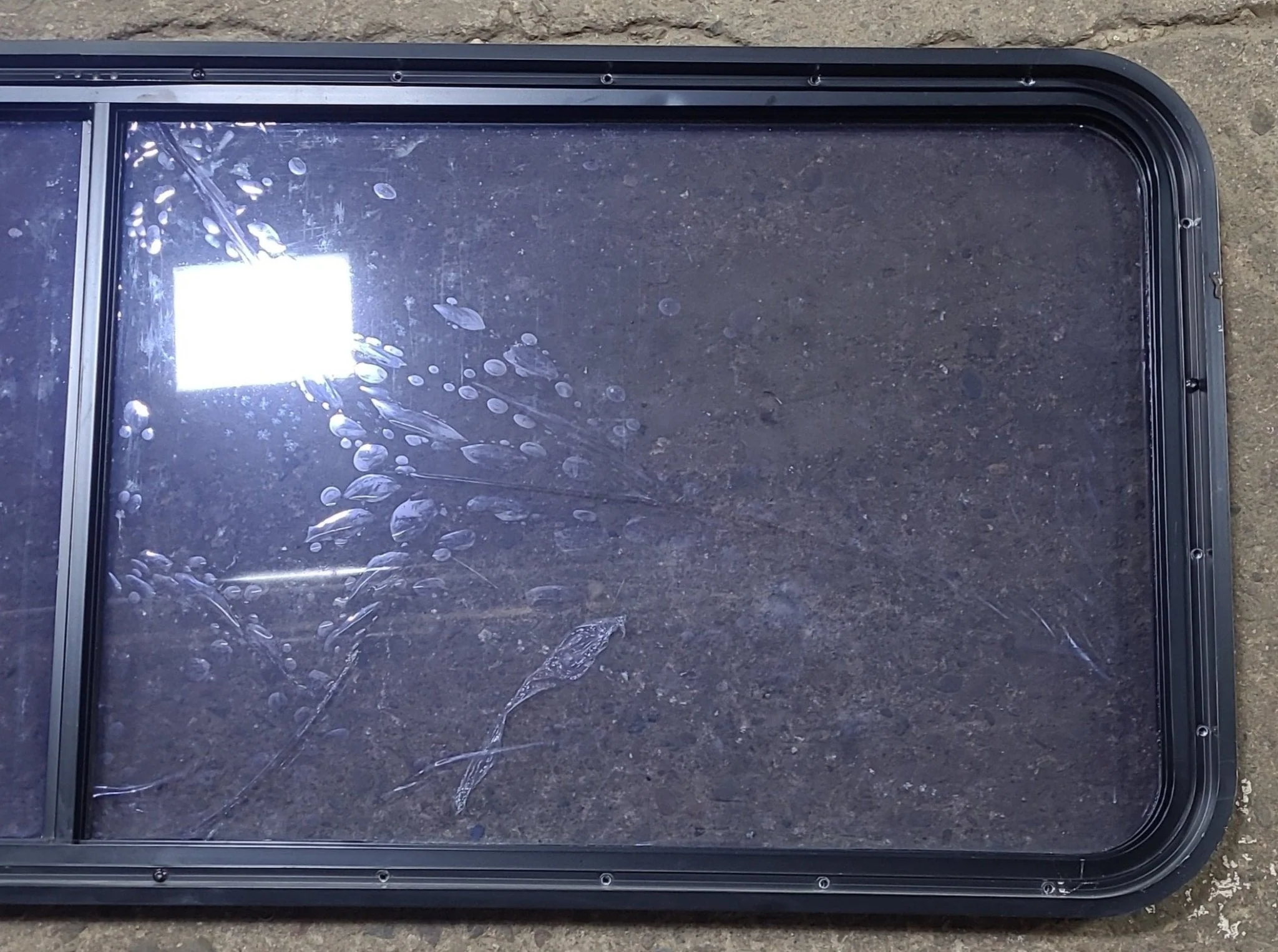 Used Black Radius Non Opening Window : 60 1/2" W x 21 3/4" H x 1 3/4" D - Image 5