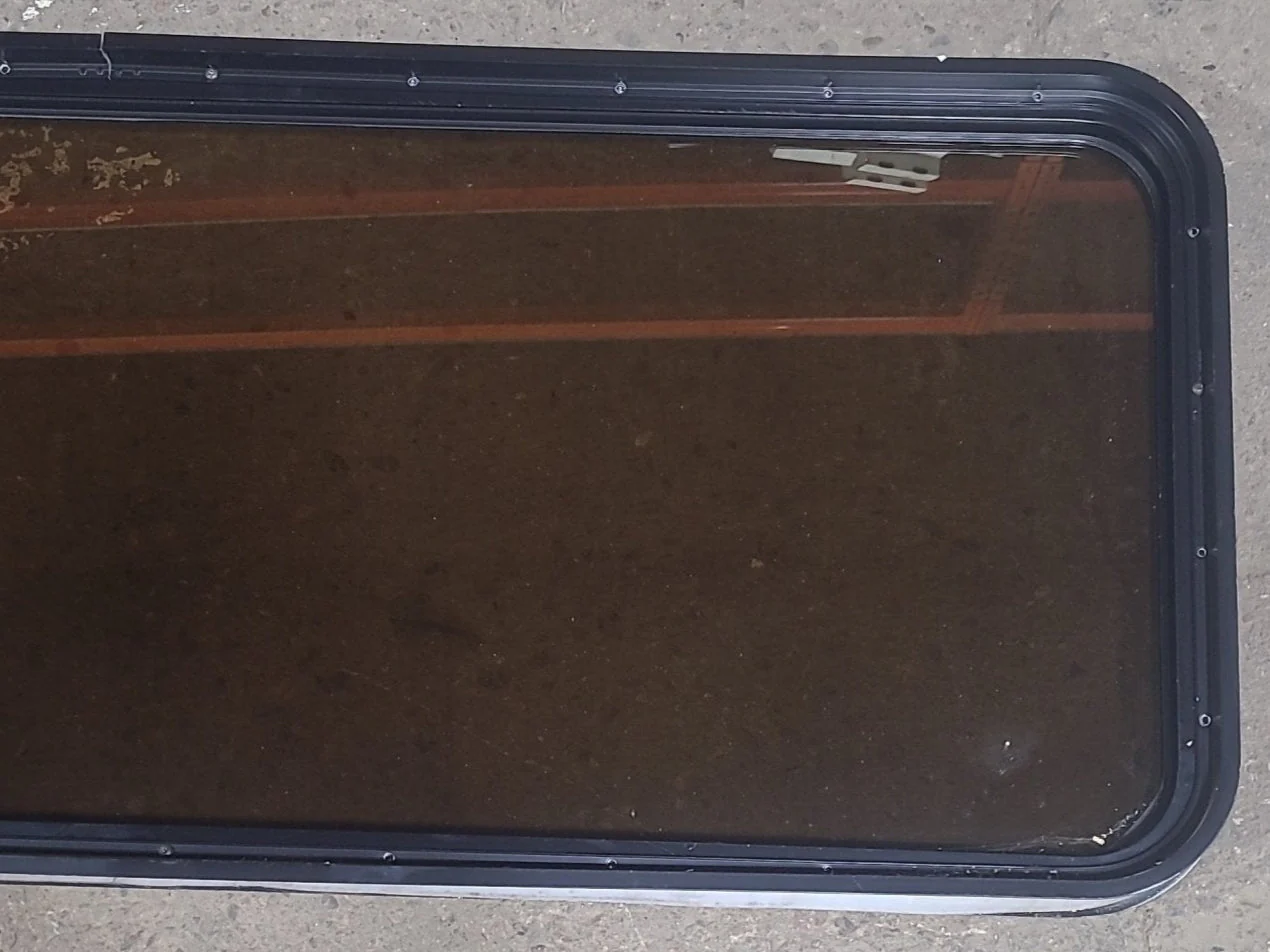 Used Black Radius Non Opening Window : 60 1/2" W x 21 3/4" H x 1 7/8" D - Image 5