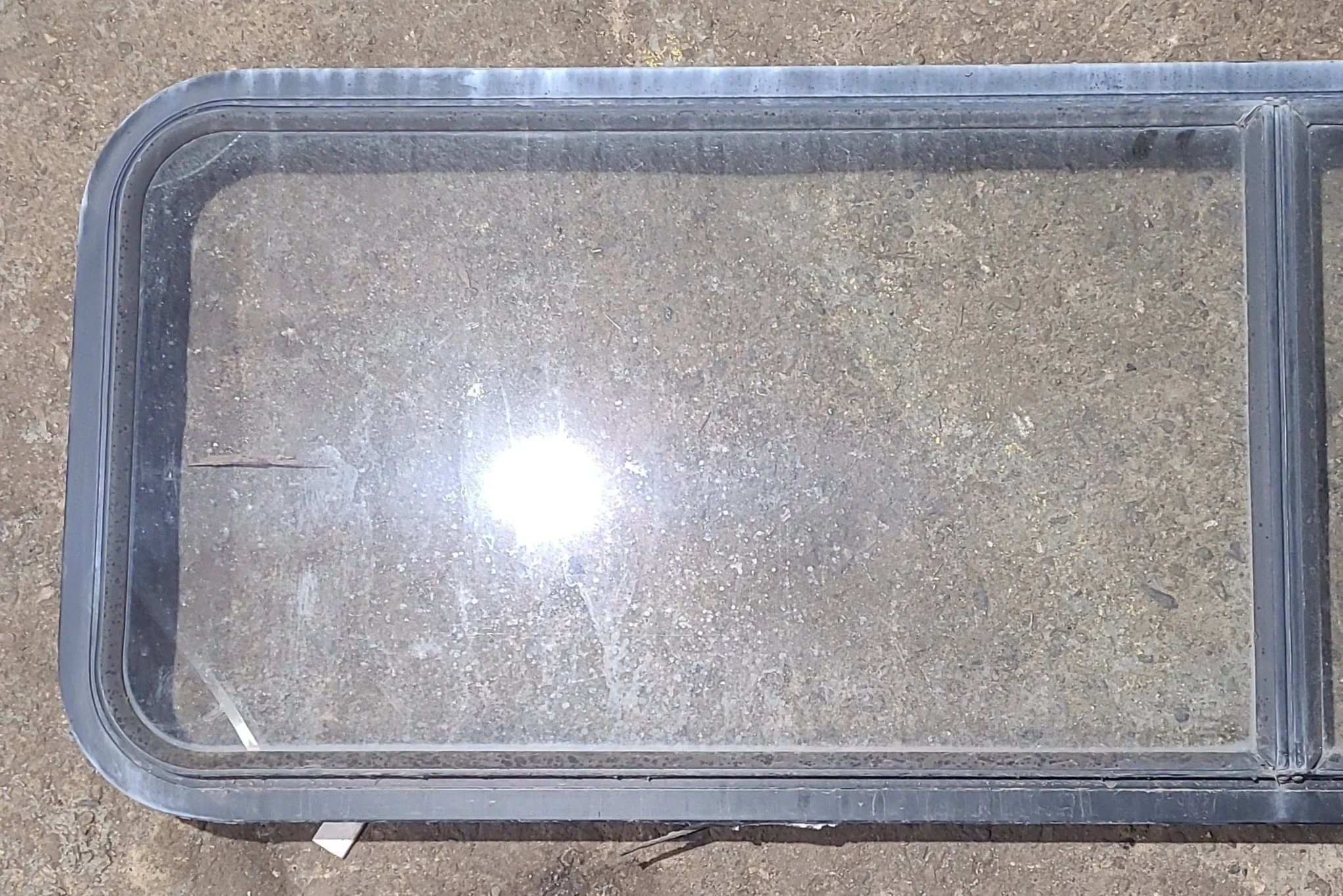 Used Black Radius Non Opening Window : 60 1/4" W x 18" H x 1 3/4" D - Image 2
