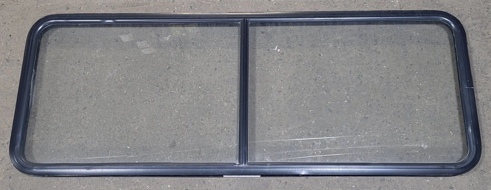Used Black Radius Non-Opening Window : 60 1/4" W X 21 3/8" H X 1 7/8" D