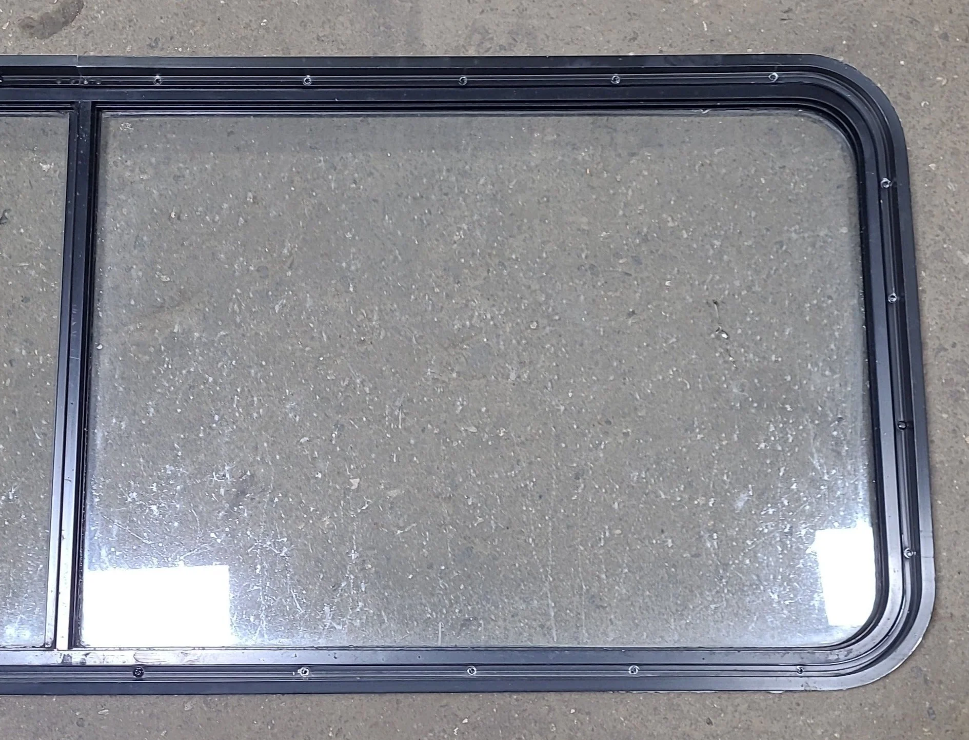 Used Black Radius Non-Opening Window : 60 1/4" W X 21 3/8" H X 1 7/8" D - Image 6