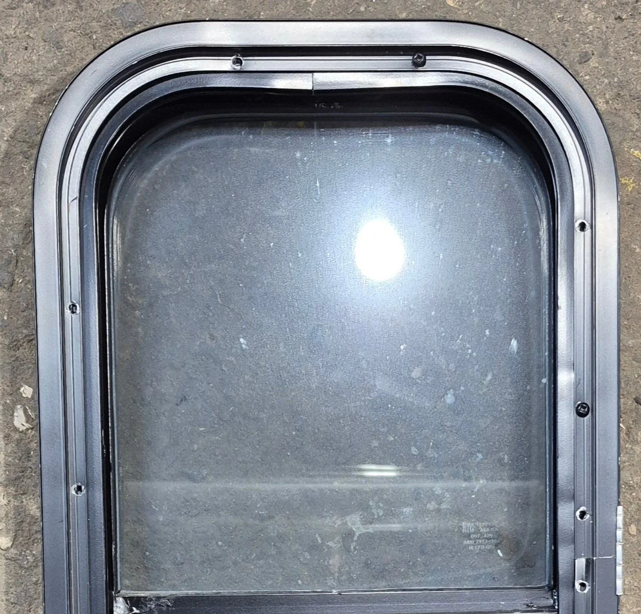 Used Black Radius Opening Window : 11 1/2" W x 21 1/4" H x 1 3/4" D - Image 6