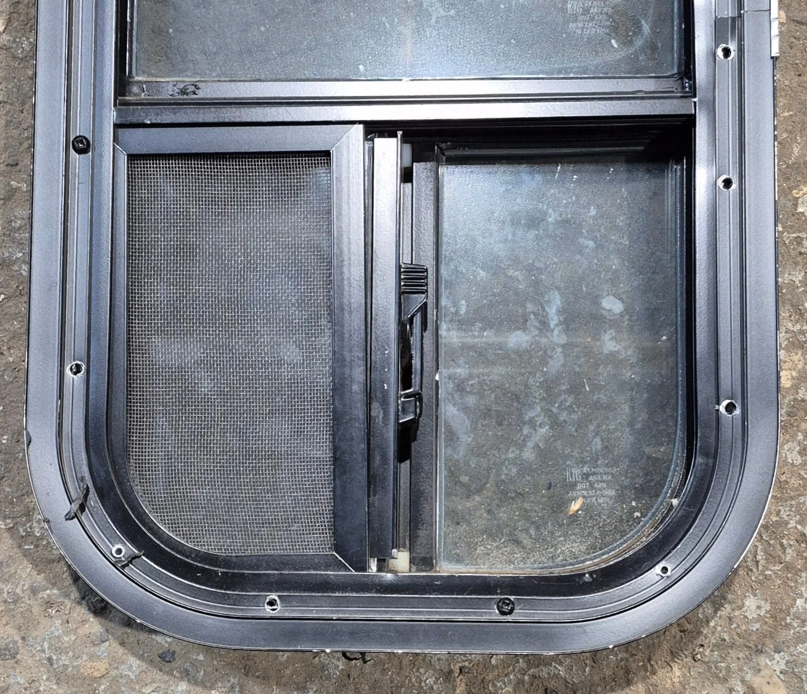 Used Black Radius Opening Window : 11 1/2" W x 21 1/4" H x 1 3/4" D - Image 7