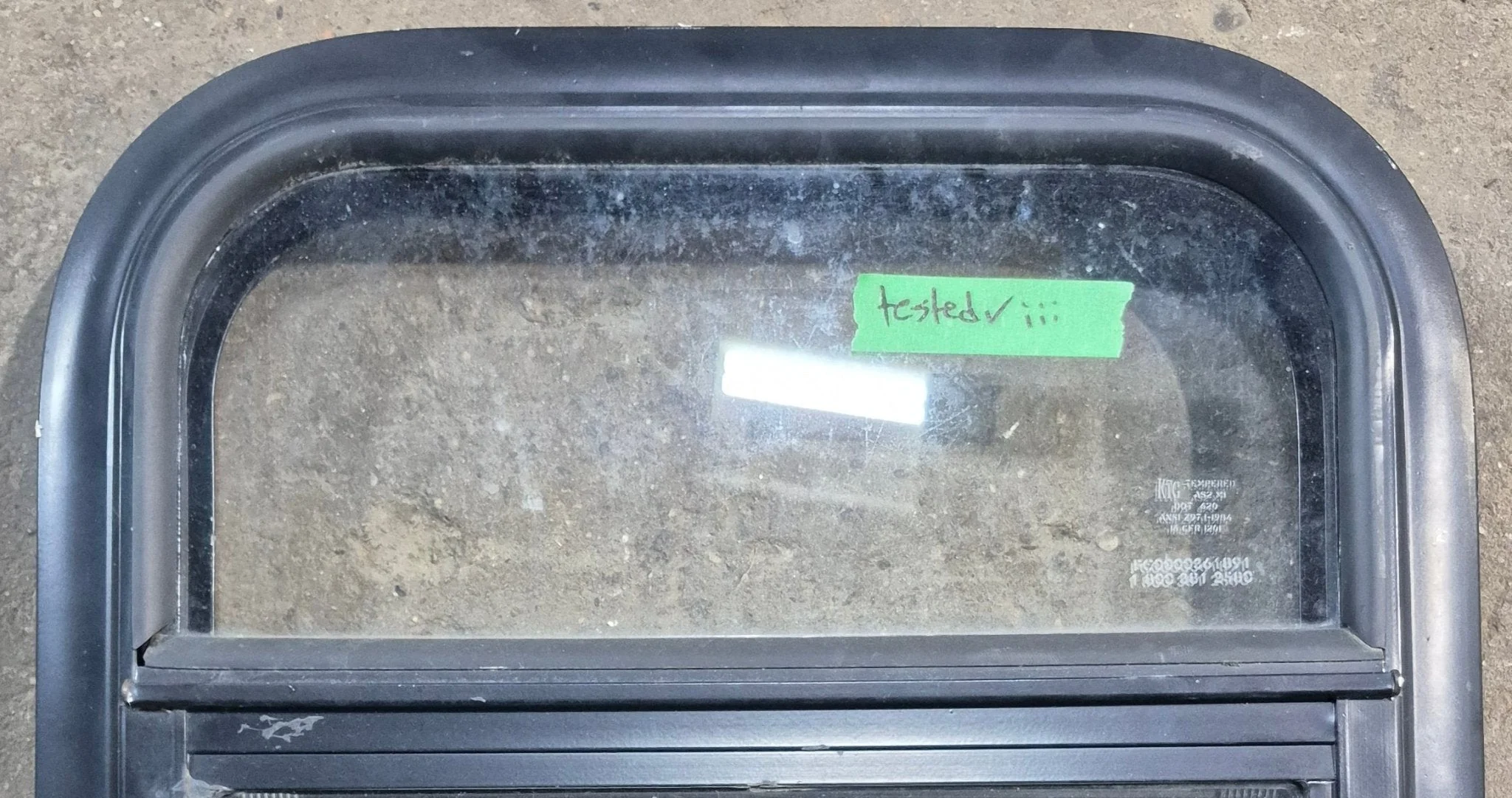 Used Black Radius Opening Window : 15 1/4" W x 15 1/4" H x 1 3/8" D - Image 3
