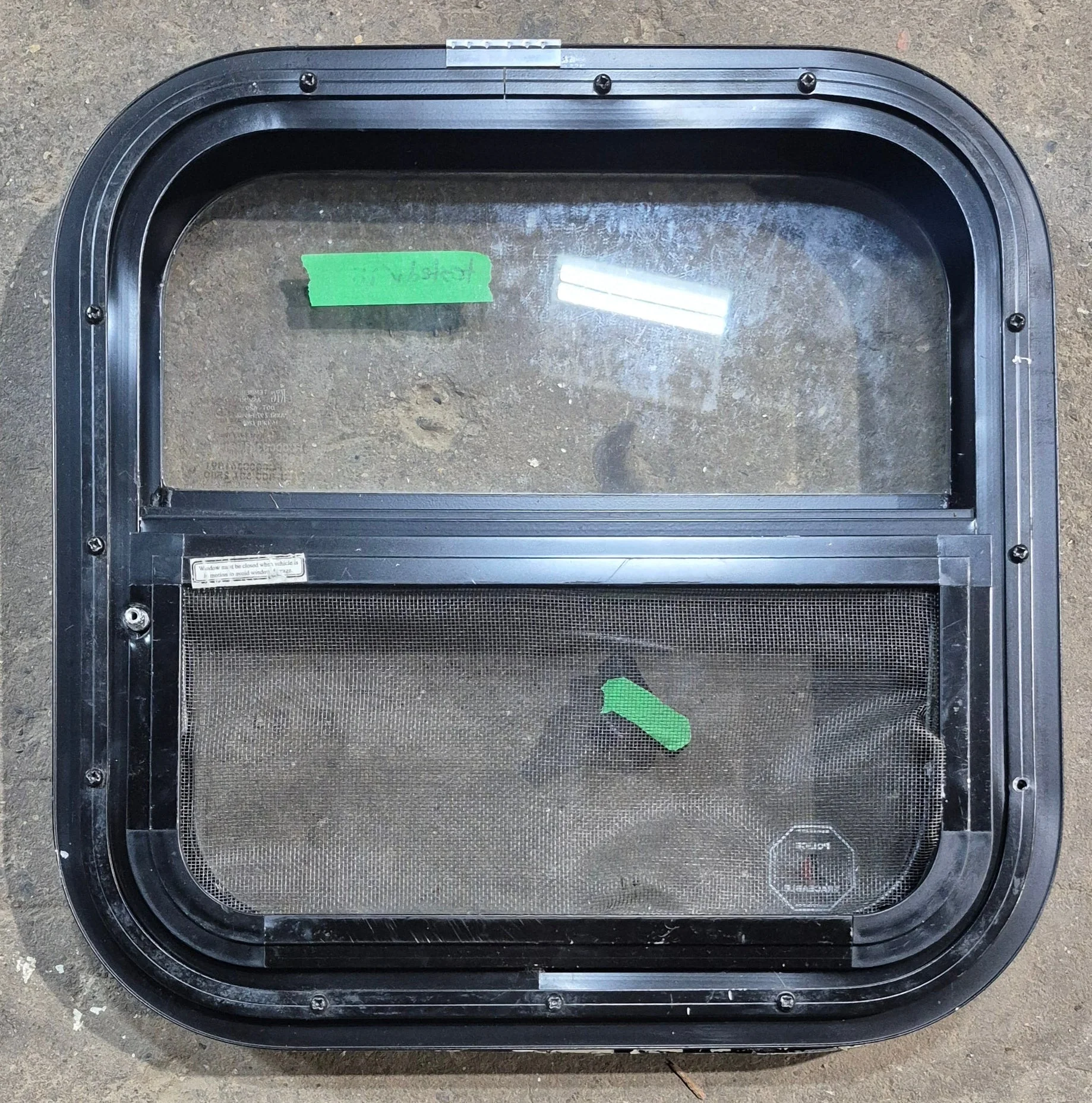 Used Black Radius Opening Window : 15 1/4" W x 15 1/4" H x 1 3/8" D - Image 5