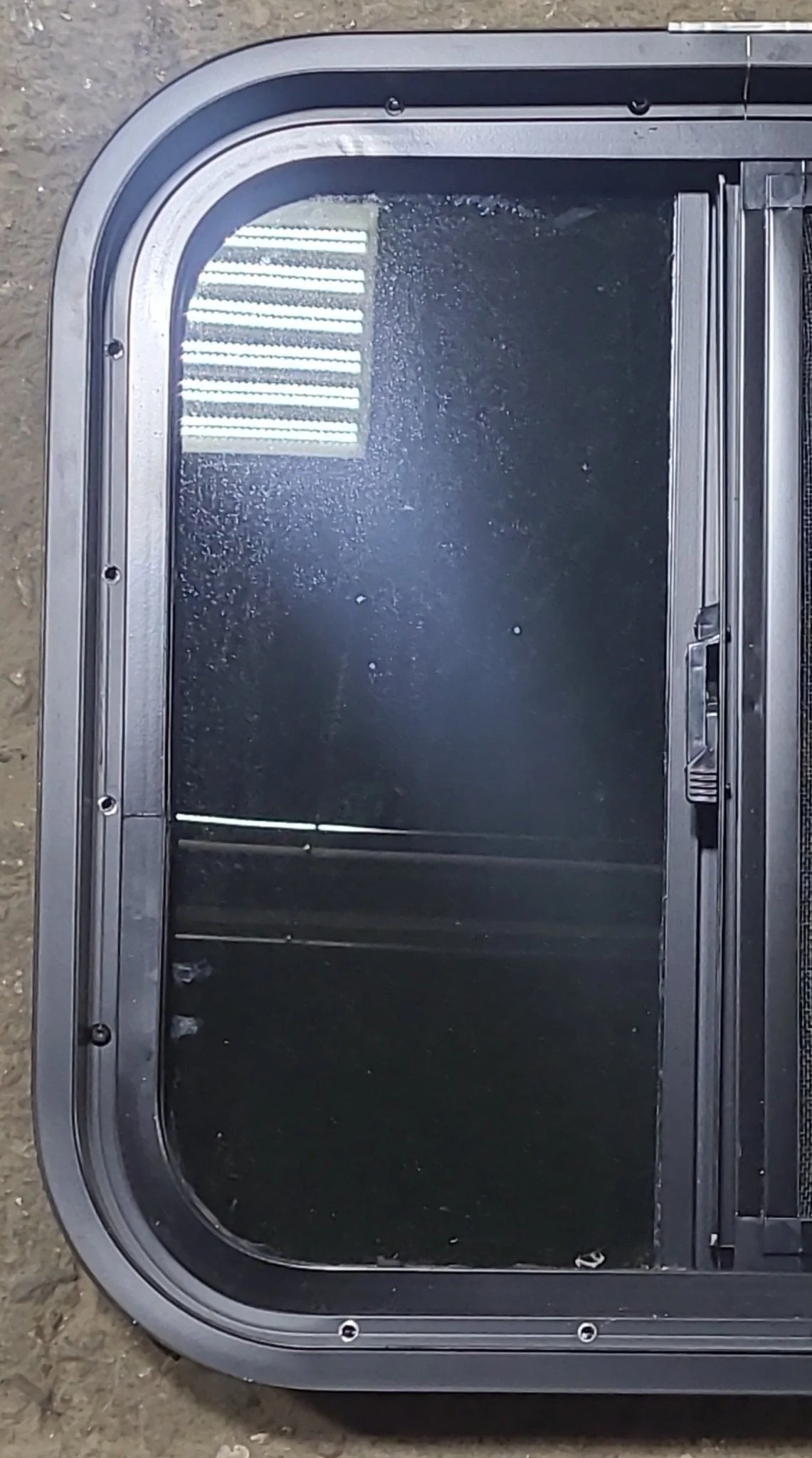 Used Black Radius Opening Window : 17 1/2" W x 17 1/2" H x 2" D - Image 6