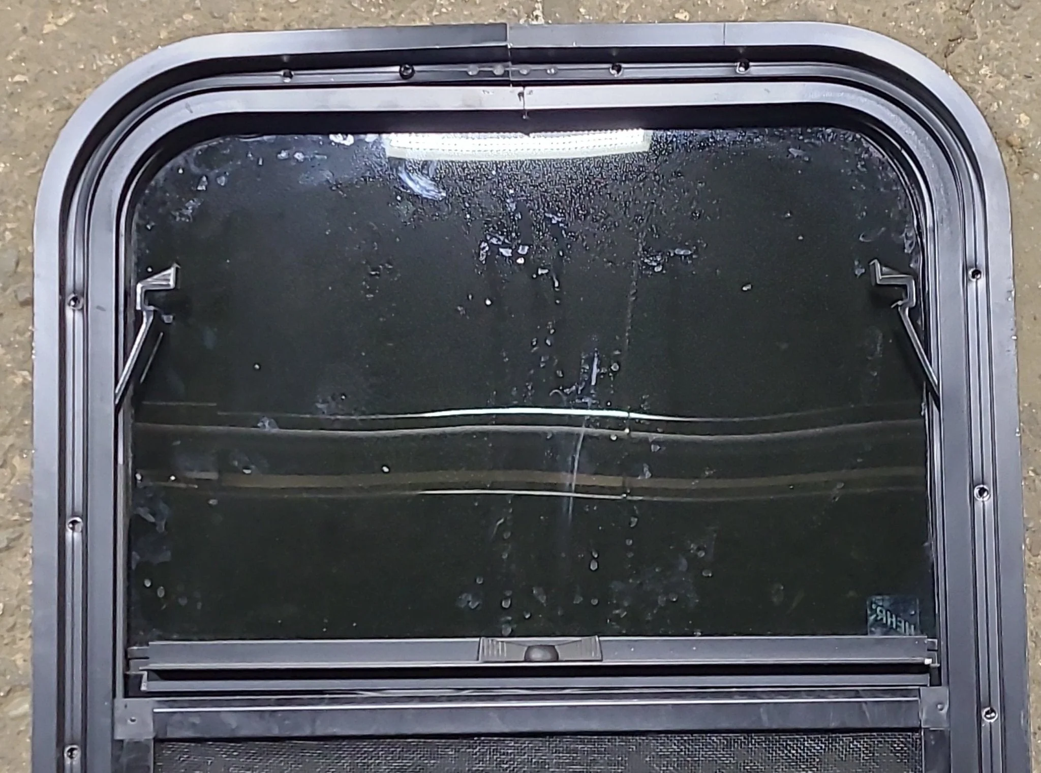 Used Black Radius Opening Window : 17 1/2" W x 21 1/2" H x 1 5/8" D - Image 6