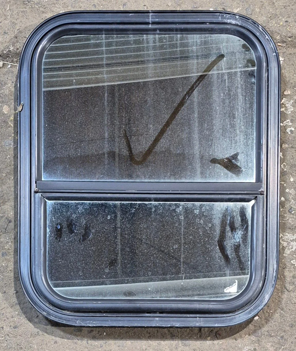 Used Black Radius Opening Window : 17 1/2" W x 21 1/2" H x 2"