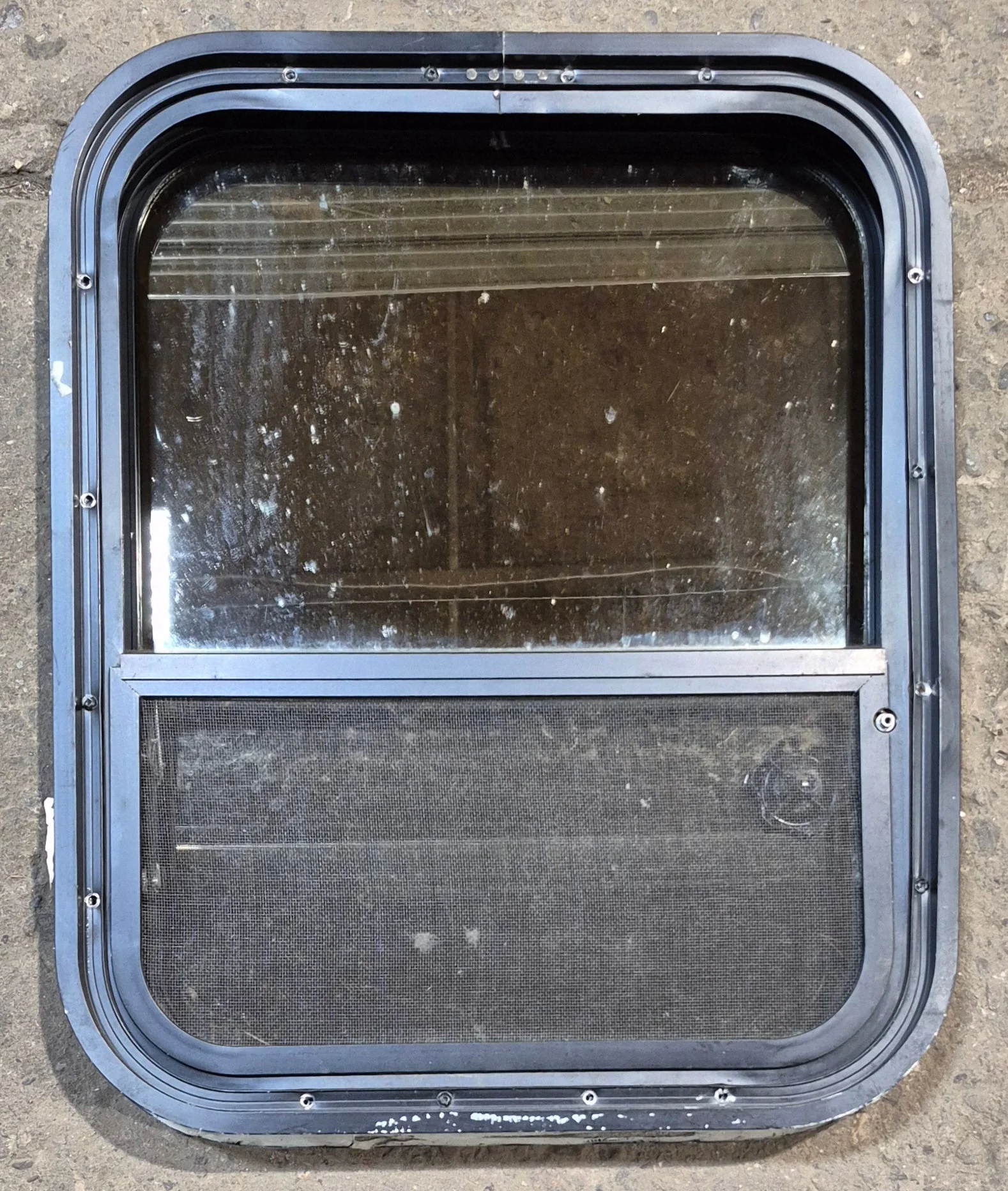 Used Black Radius Opening Window : 17 1/2" W x 21 1/2" H x 2" - Image 4