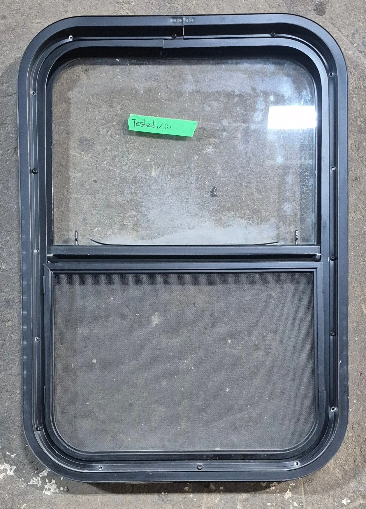 Used Black Radius Opening Window : 17 1/2" W x 25 1/4" H x 1 7/8" D - Image 4
