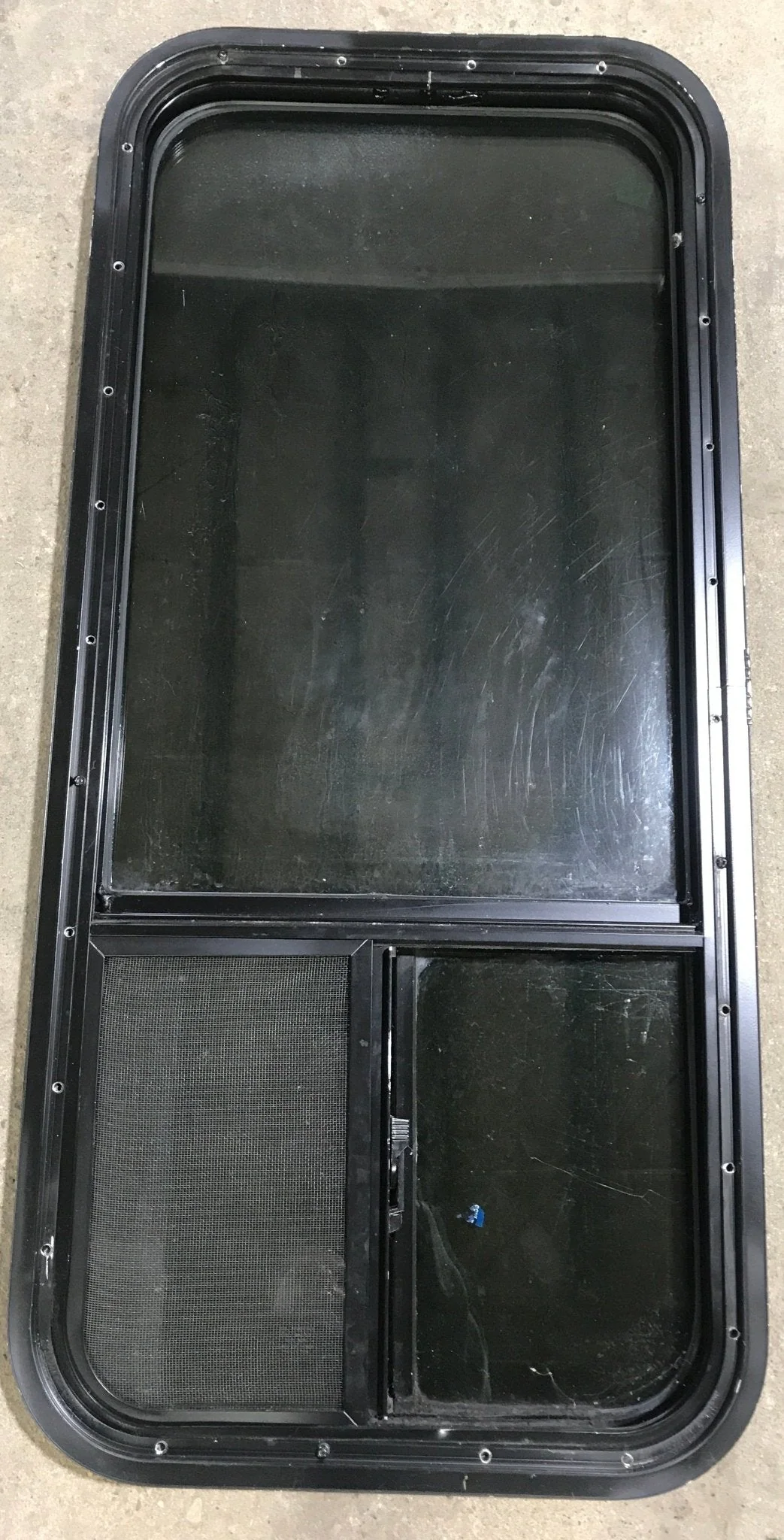 Used Black Radius Opening Window : 17 1/2" W x 39 1/2" H x 1 7/8" D - Image 4