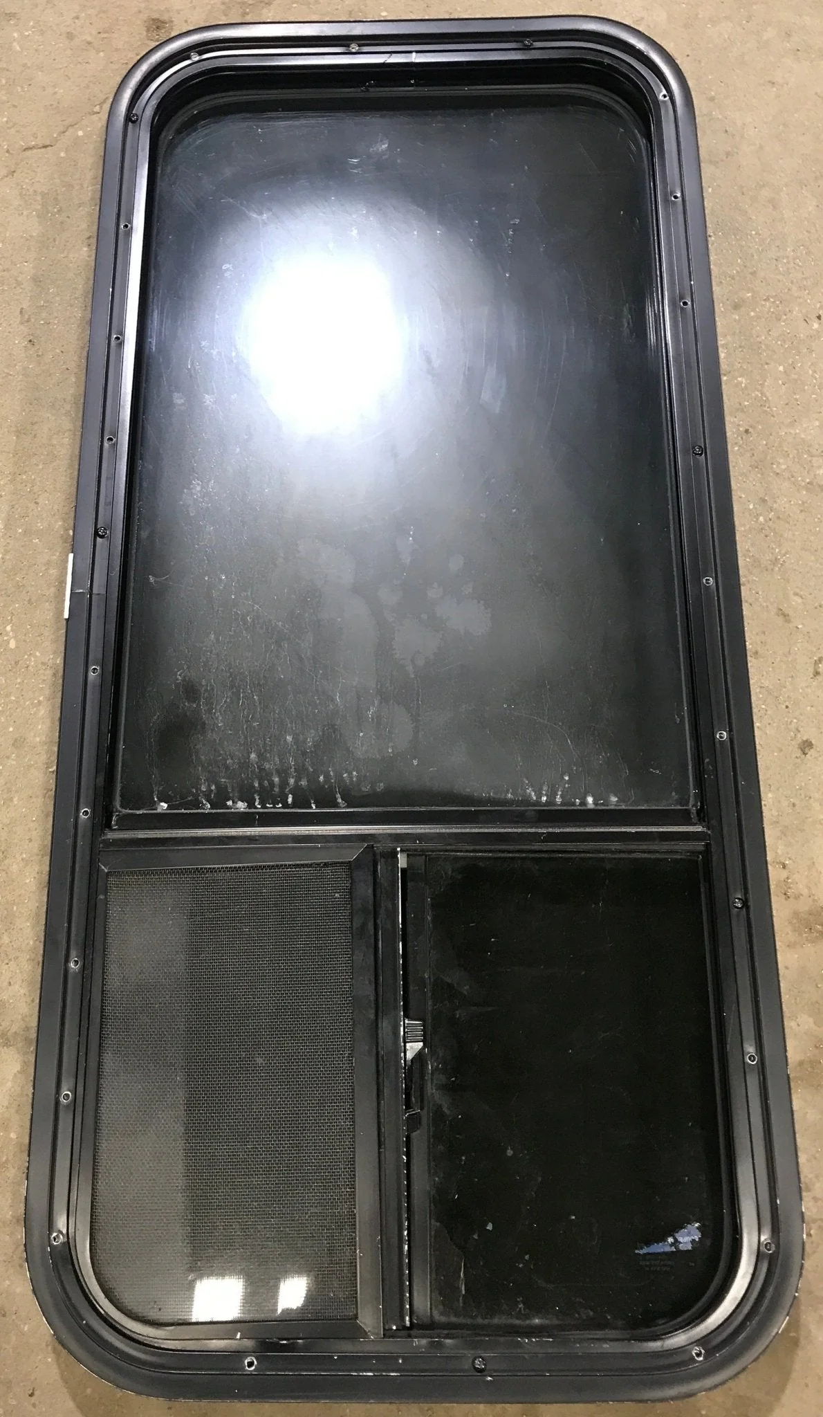 Used Black Radius Opening Window : 17 1/2" W x 39 1/2" H x 1 7/8" D - Image 4