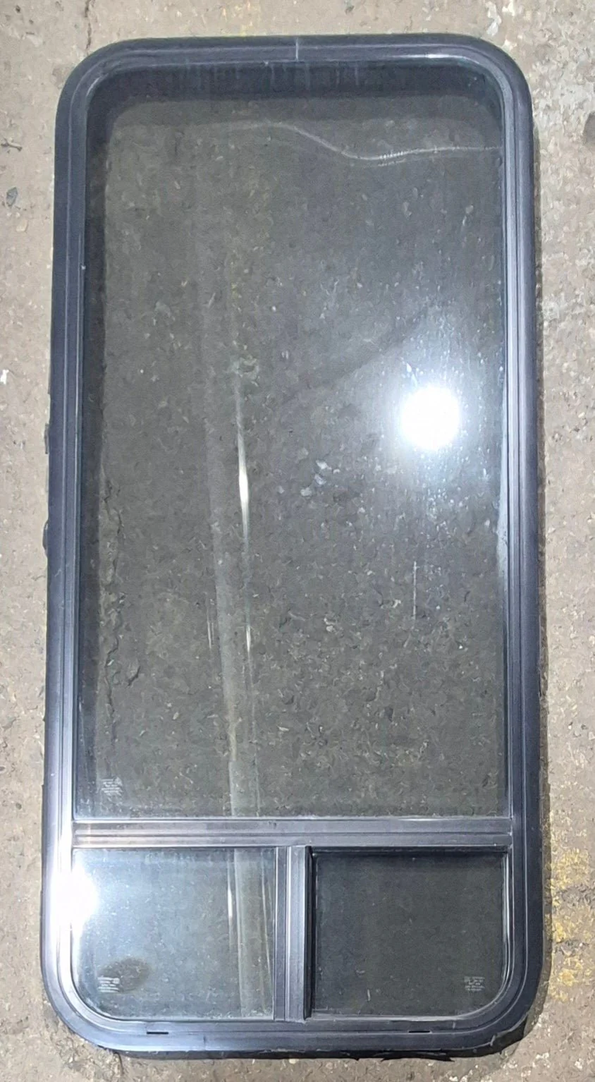 Used Black Radius Opening Window : 21 1/4" W x 47 1/4" H x 1 3/4" D