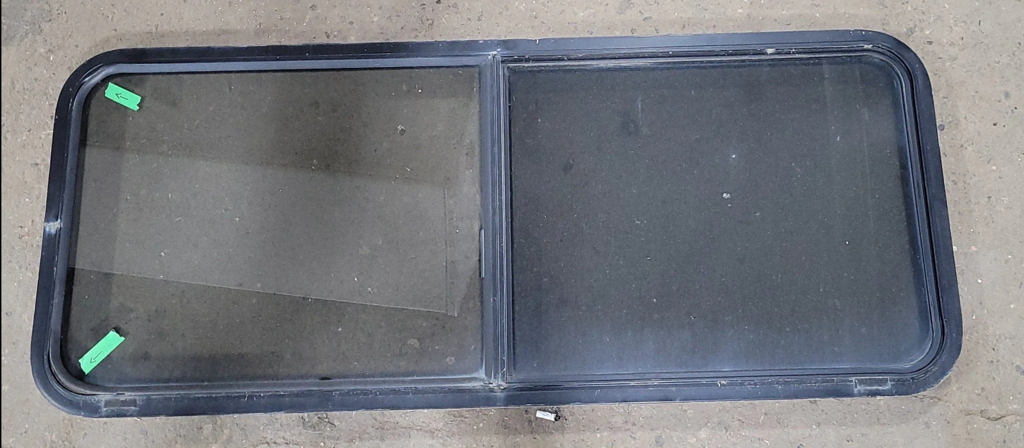 Used Black Radius Opening Window : 22" X 54 1/2" X 2" D