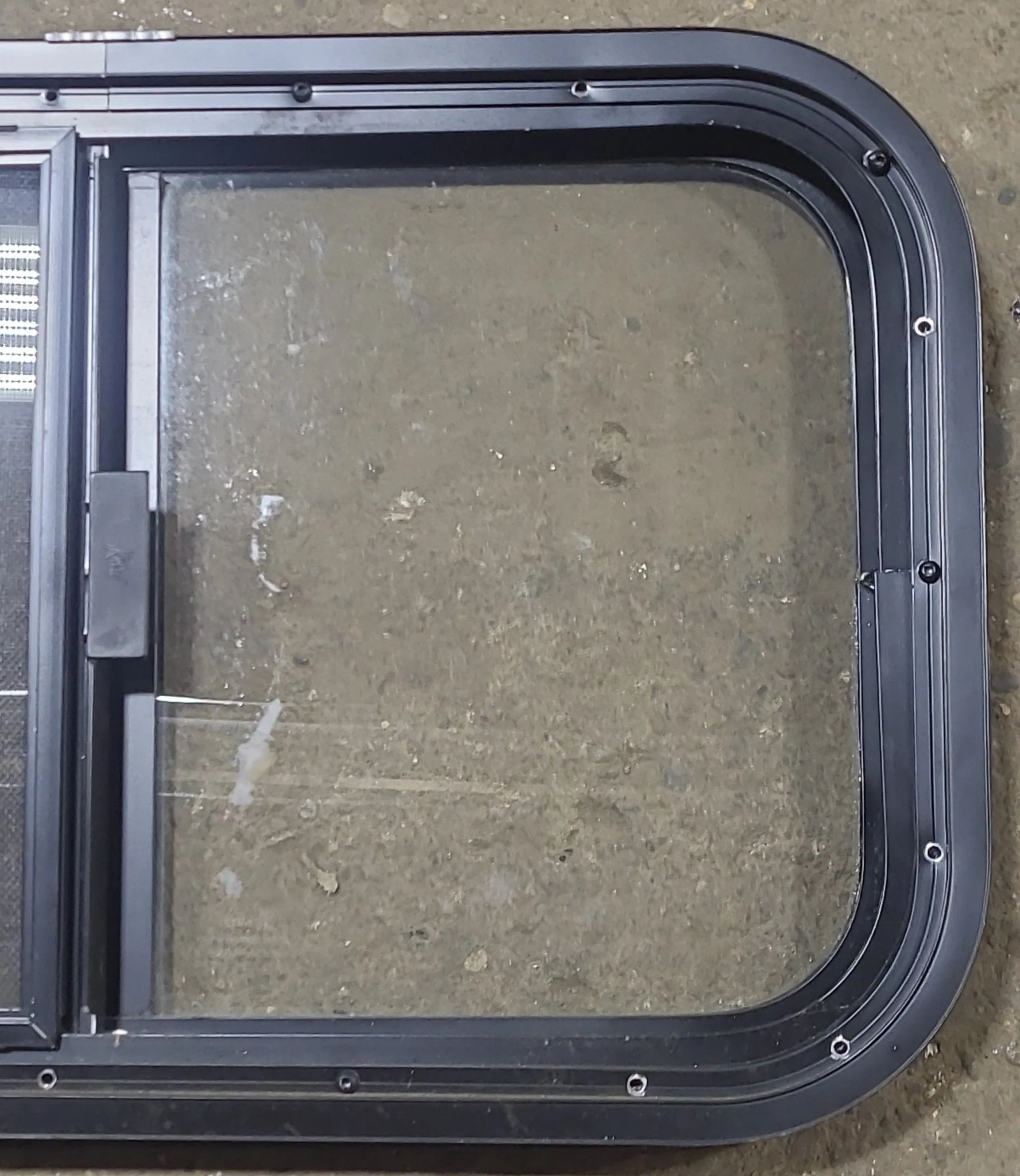 Used Black Radius Opening Window : 23 1/2" W x 14 1/2" H x 1 1/8" D - Image 6