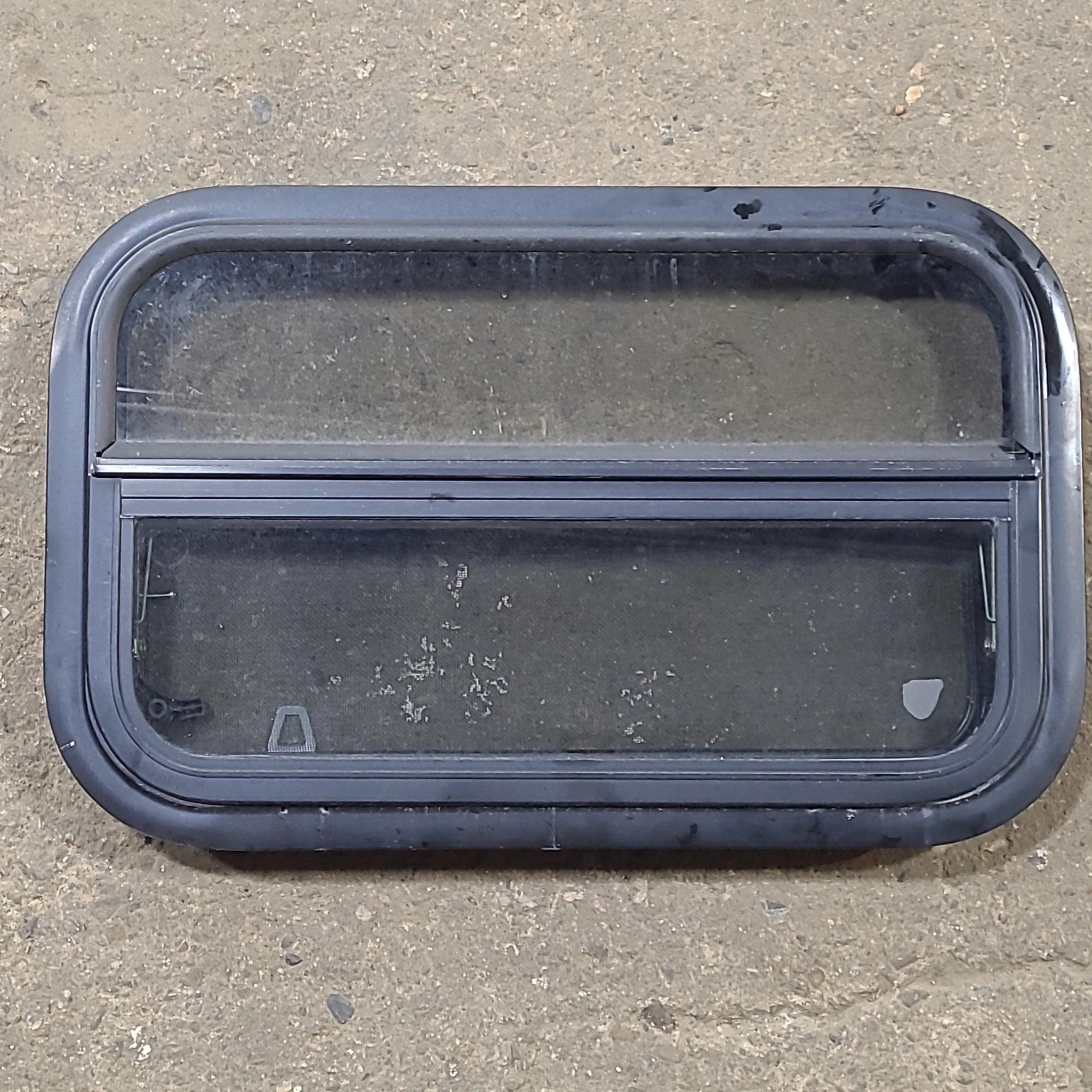 Used Black Radius Opening Window : 23 1/2" W x 14 1/2" H x 1 3/4" D