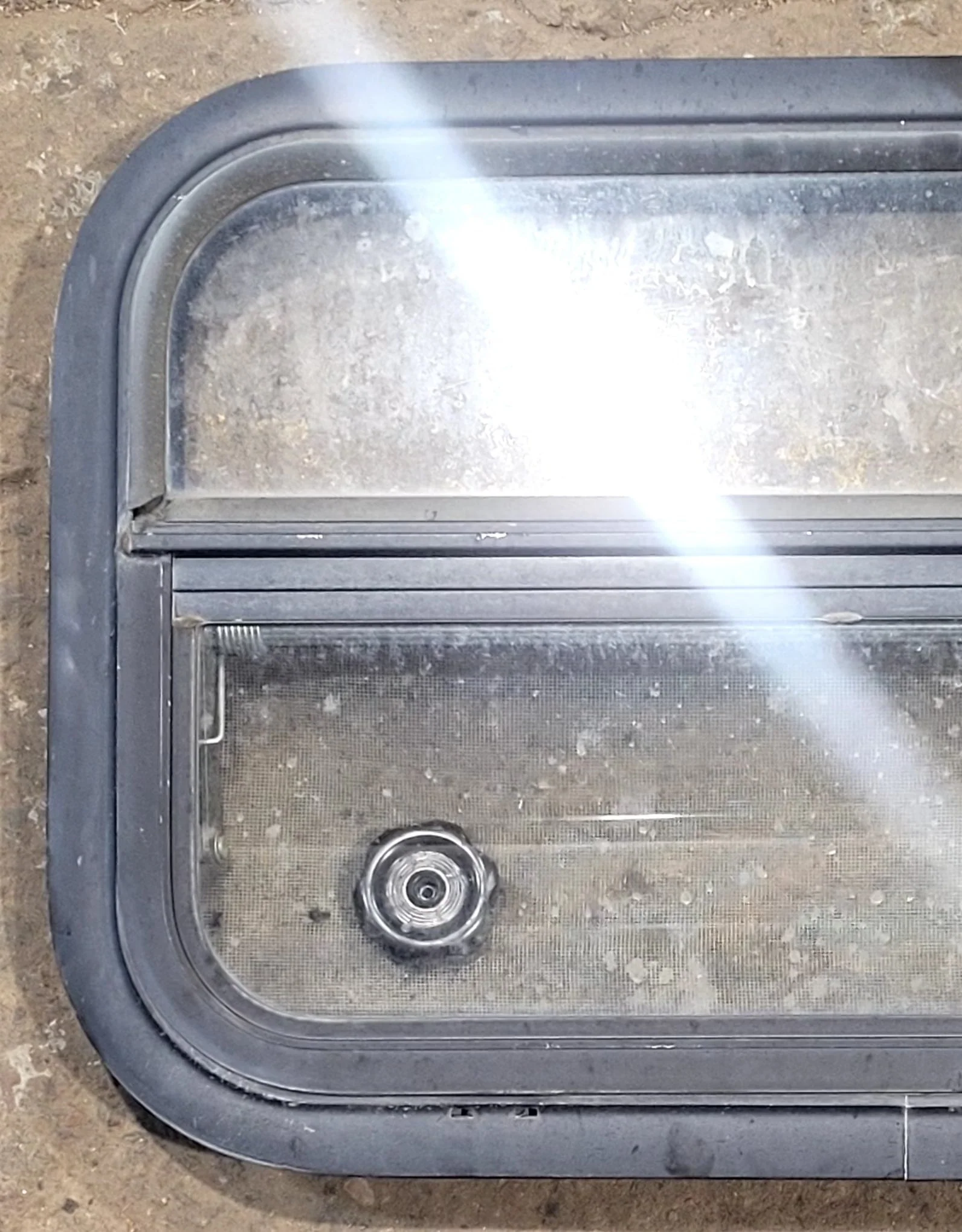 Used Black Radius Opening Window : 23 1/2" W x 14 1/2" H x 1 3/4" D - Image 2