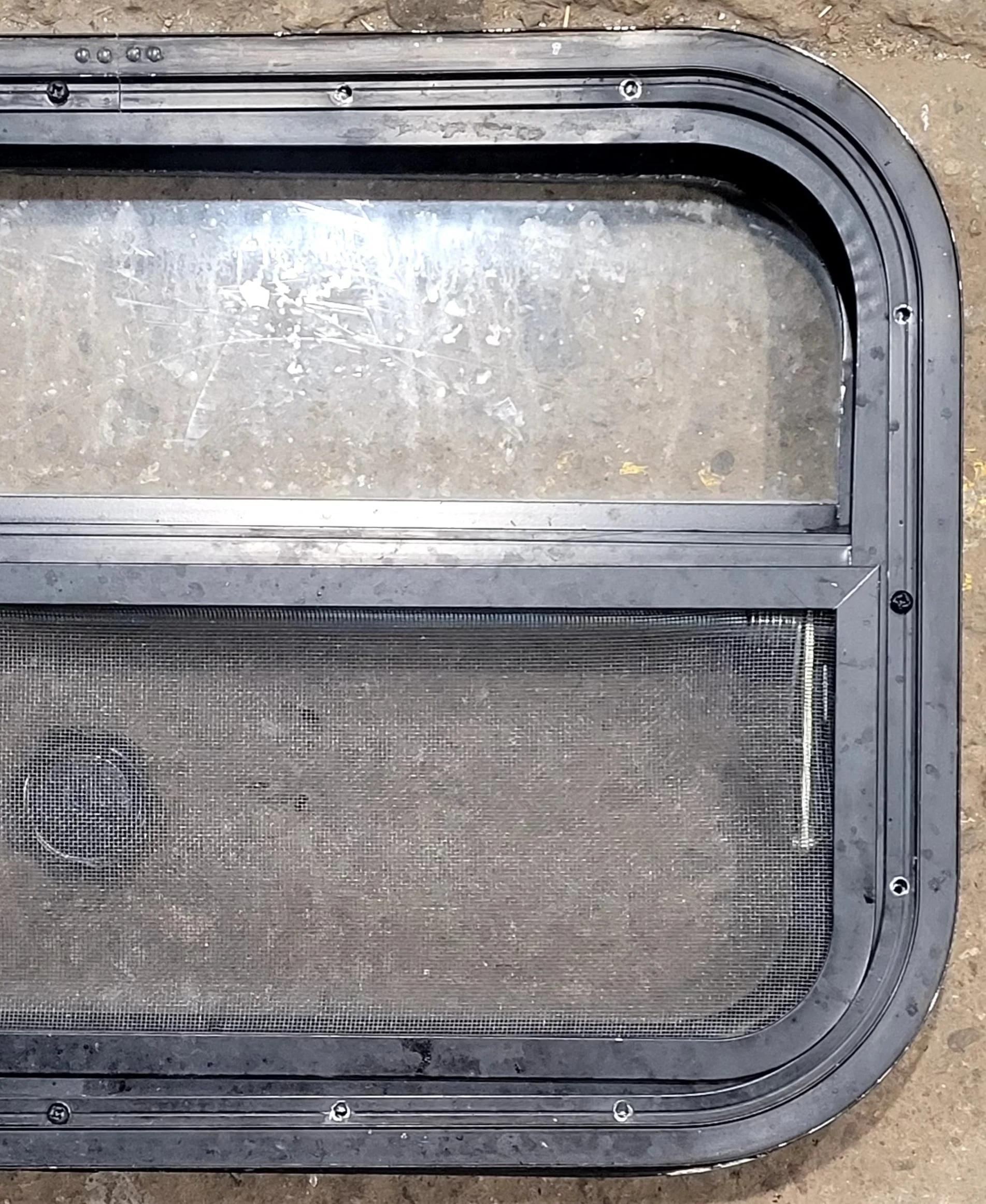 Used Black Radius Opening Window : 23 1/2" W x 14 1/2" H x 1 3/4" D - Image 6